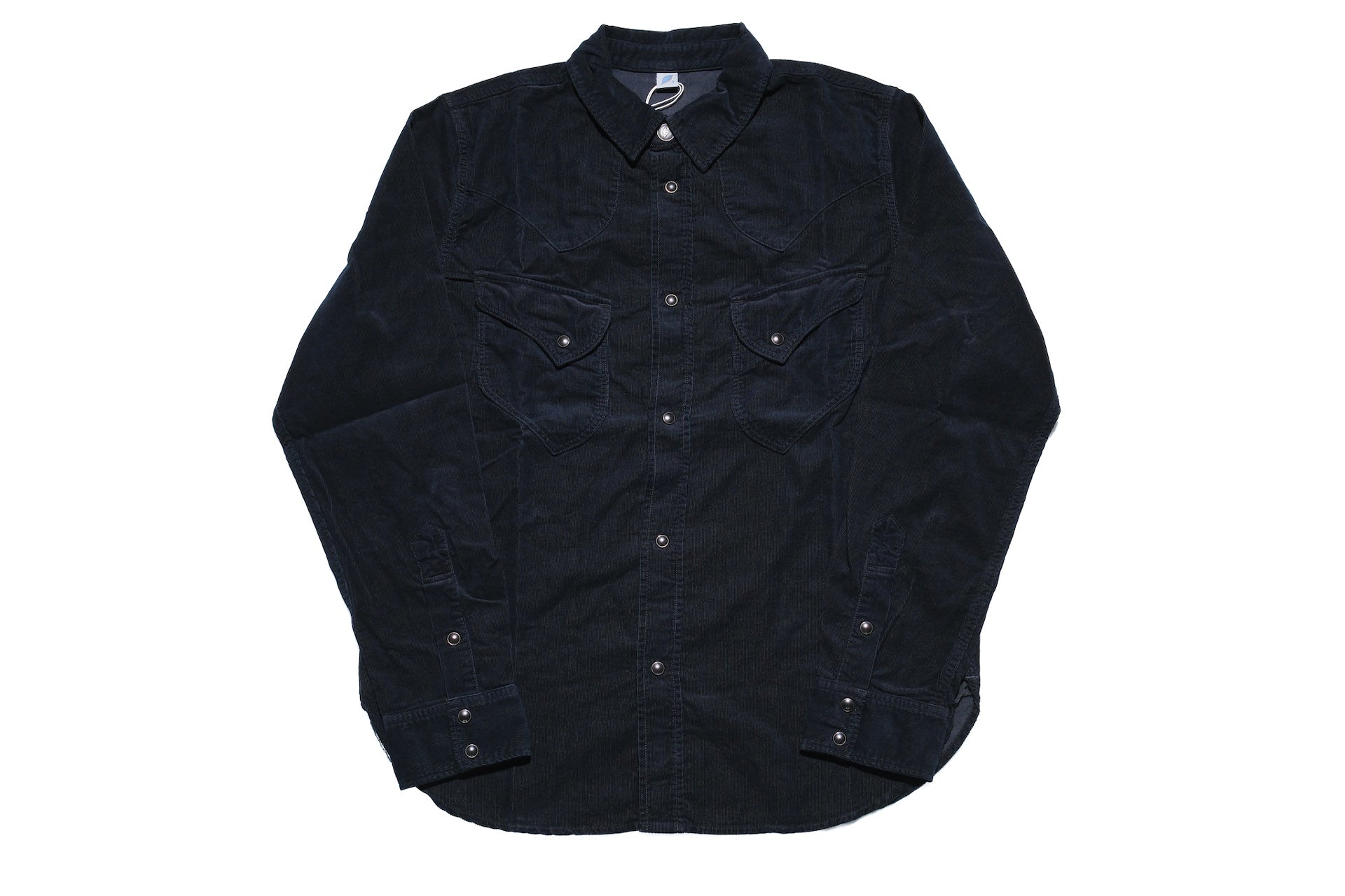 Pure Blue Japan 8oz "Silky-Smooth" Corduroy Western Shirt (Black Overdyed)