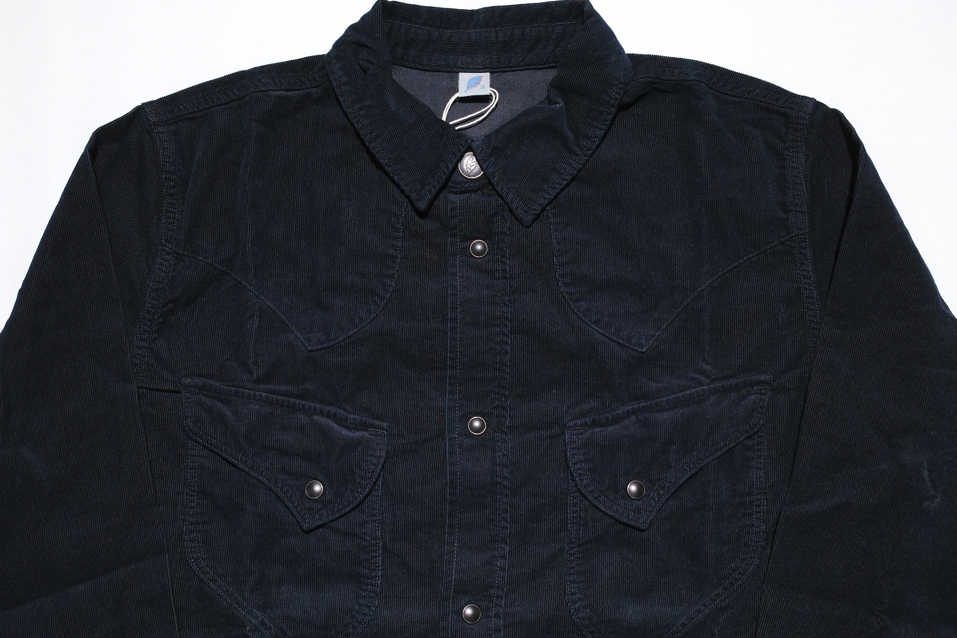 Pure Blue Japan 8oz "Silky-Smooth" Corduroy Western Shirt (Black Overdyed)
