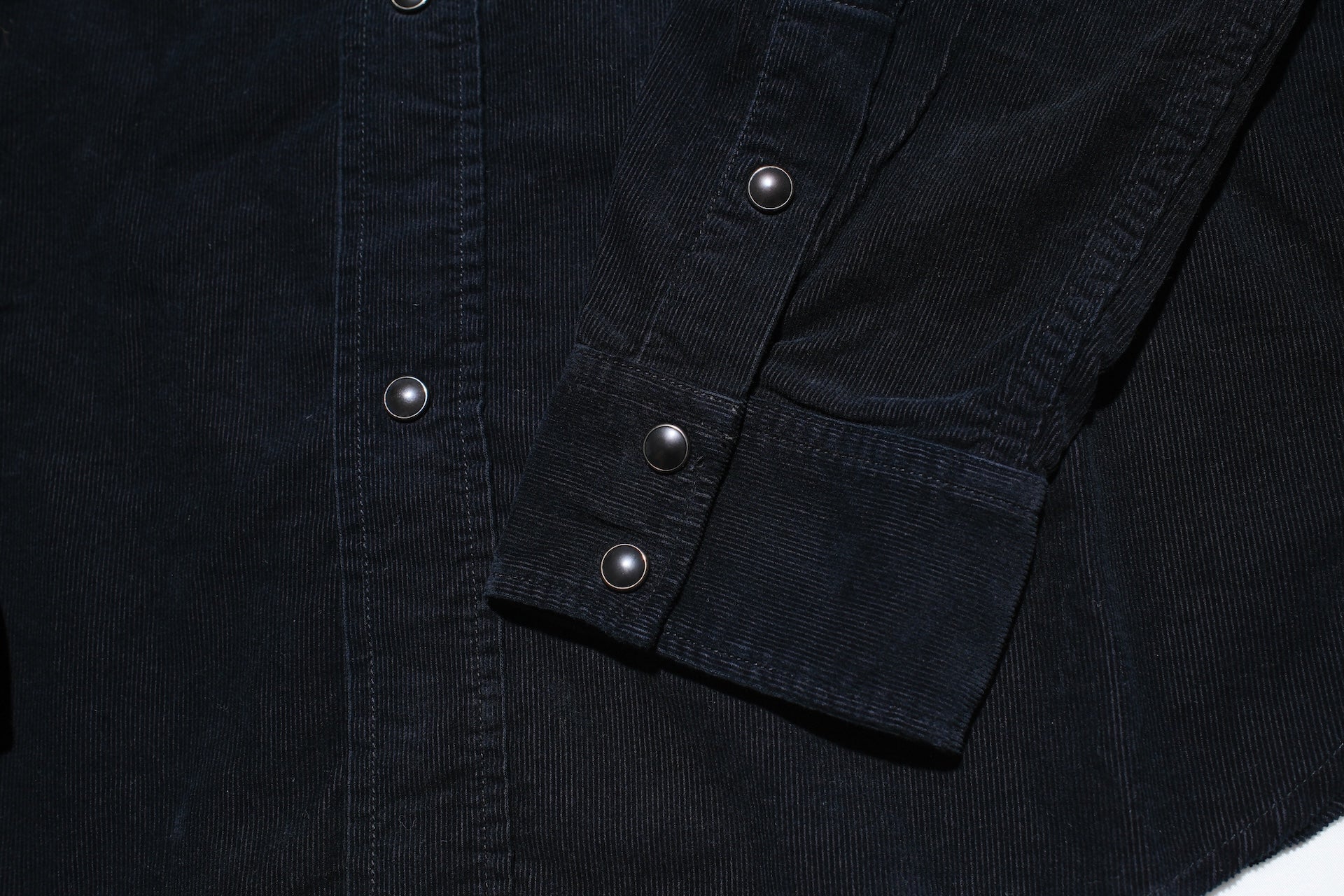 Pure Blue Japan 8oz "Silky-Smooth" Corduroy Western Shirt (Black Overdyed)