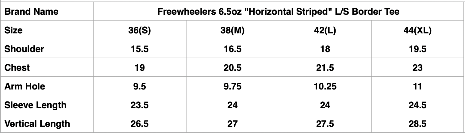 Freewheelers 6.5oz "Horizontal Striped" L/S Border Tee (Old Navy X Gray Khaki)