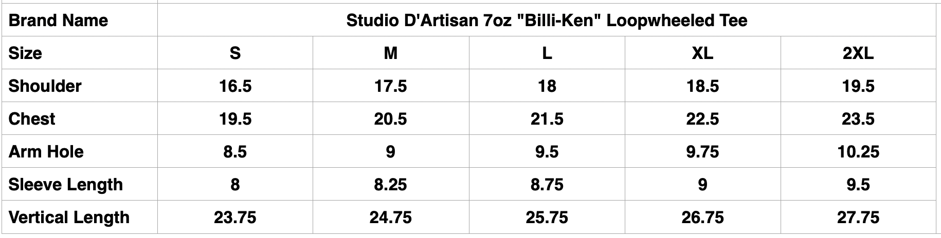 Studio D'Artisan 7oz "Billi-Ken" Loopwheeled Tee (White)