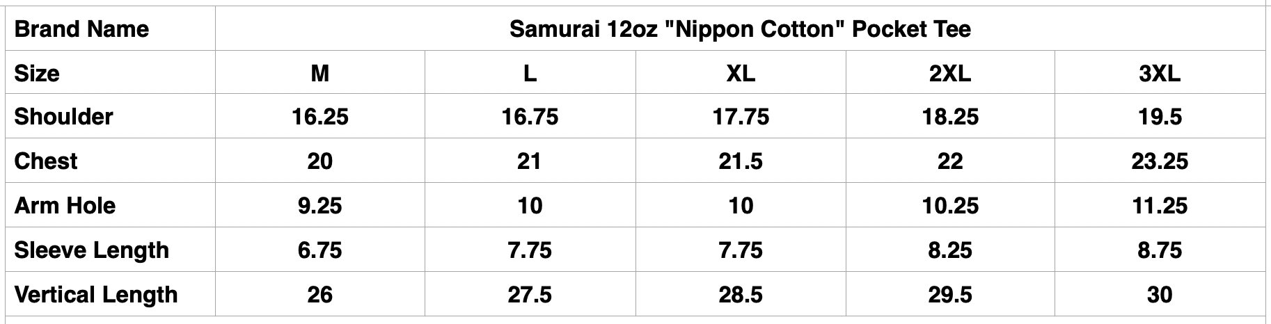 Samurai 12oz "Nippon Cotton" Pocket Tee (Dark Kuri)