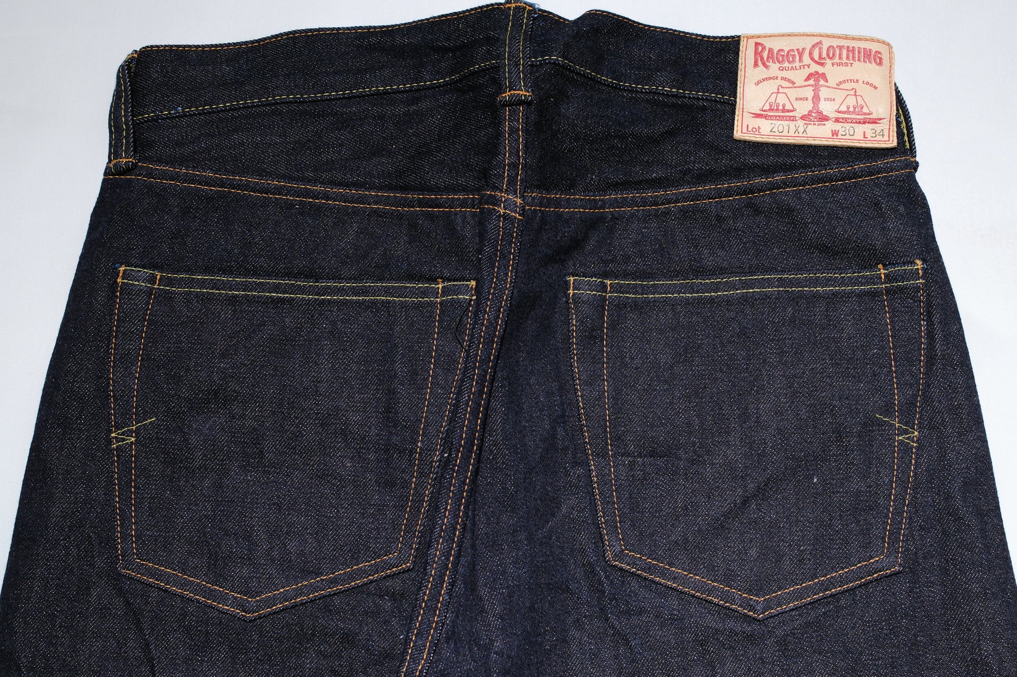 RAGGY CLOTHING 14oz Indigo Dyed “Mild-Nep” Z01XX Denim (Modern Straight fit)