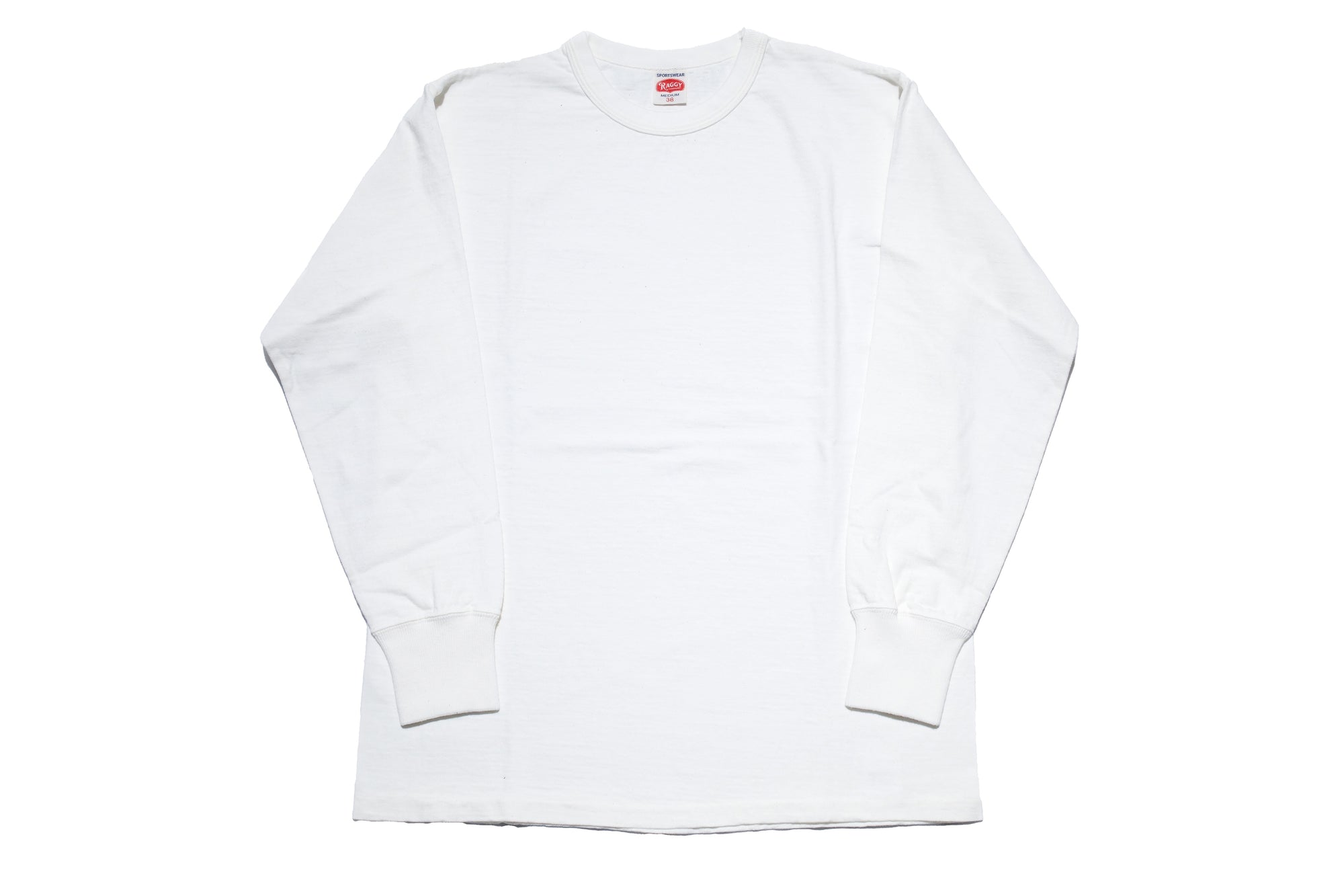 RAGGY CLOTHING 8oz "Fluffy-Sport" Loopwheeled L/S Tee (Off White)