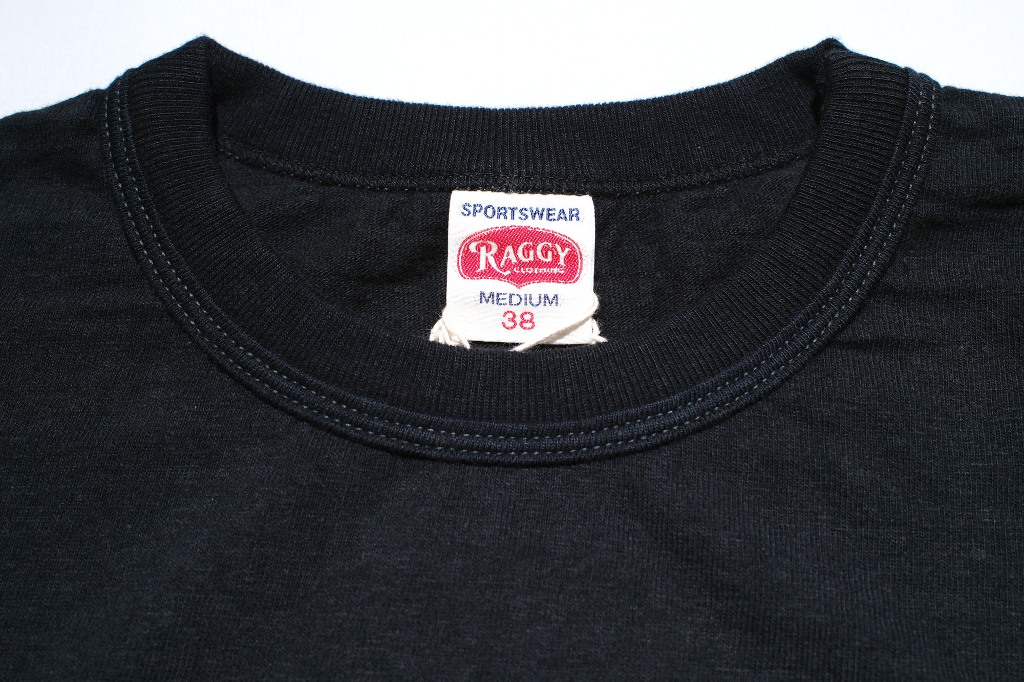 RAGGY CLOTHING 8oz "Fluffy-Sport" Loopwheeled L/S Tee (Solid Black)