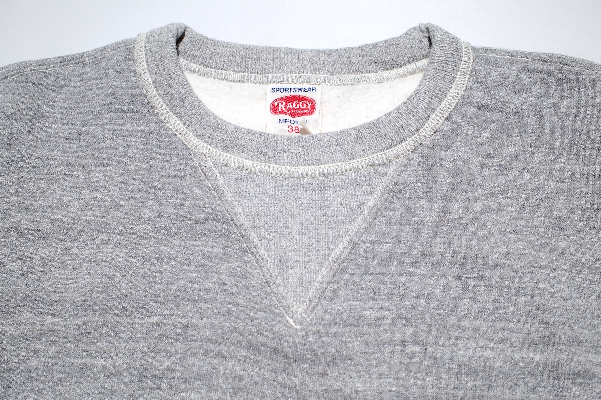 RAGGY CLOTHING 14oz “Pound Cake” Loopwheeled Sweatshirt (Mottled Grey)
