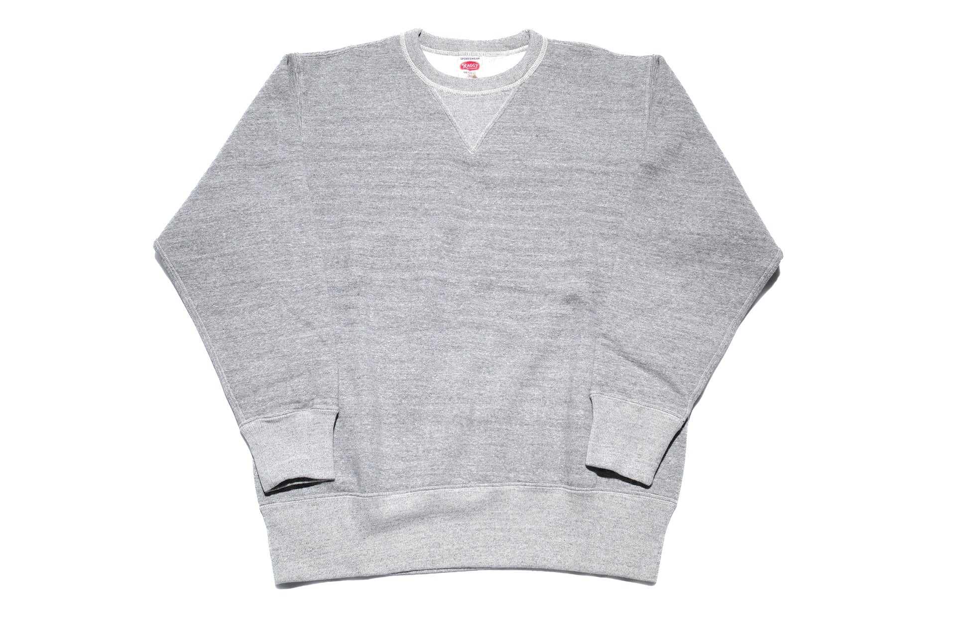 RAGGY CLOTHING 14oz “Pound Cake” Loopwheeled Sweatshirt (Mottled Grey)