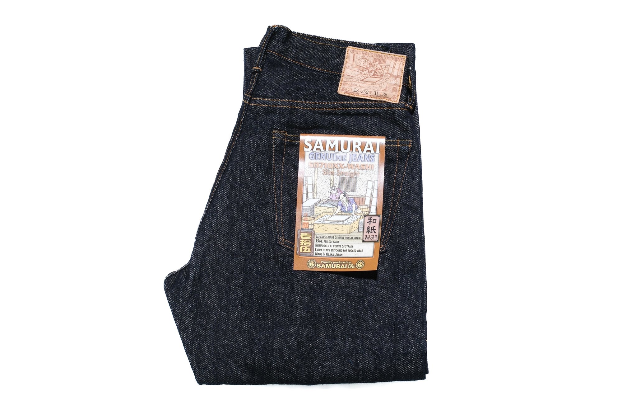 Samurai 15oz S0710XX-Washi Indigo Dyed “Washi” Denim (Slim Straight fit)