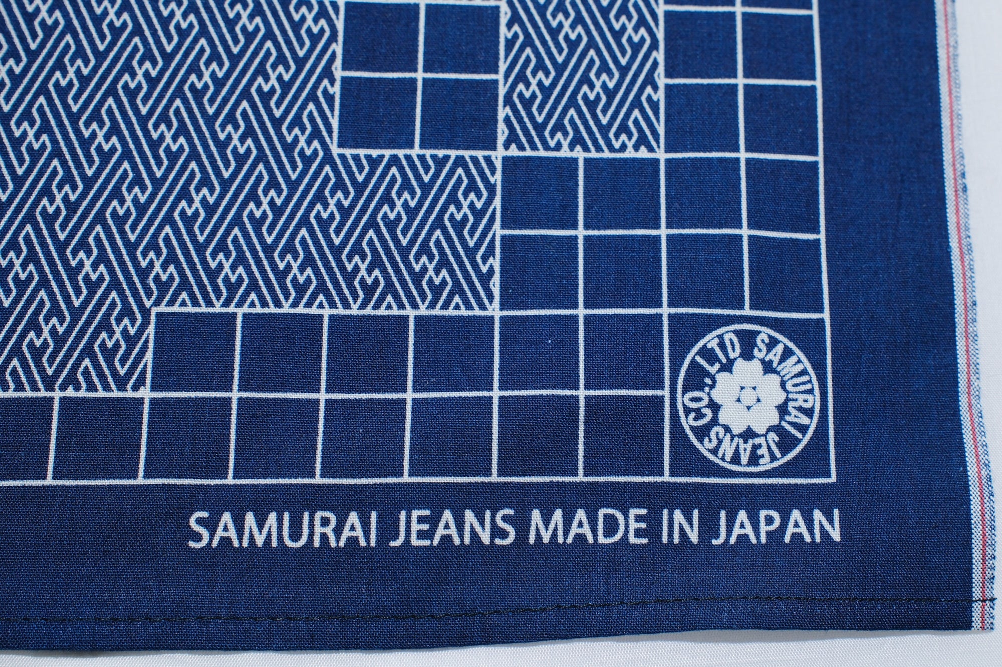 Samurai  “SHIPPO” Selvage Bandana (Indigo)