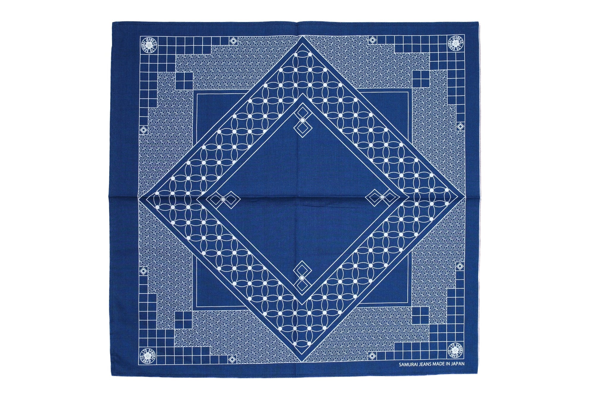 Samurai  “SHIPPO” Selvage Bandana (Indigo)