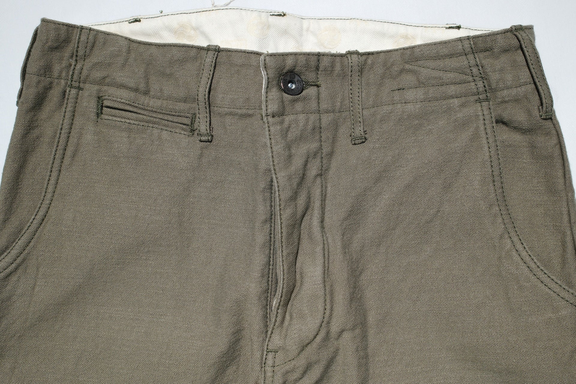 Samurai 15oz Selvage Back Satin Chinos (Vintage Olive)