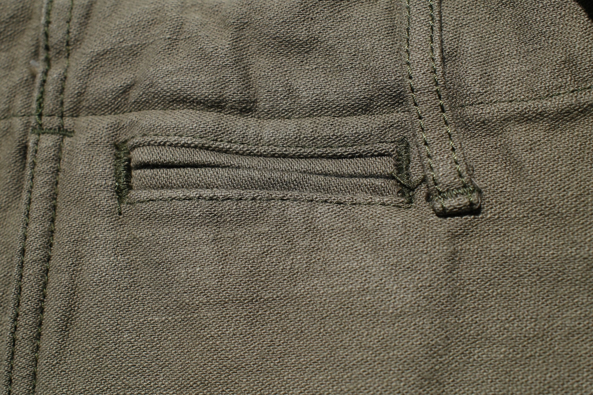 Samurai 15oz Selvage Back Satin Chinos (Vintage Olive)