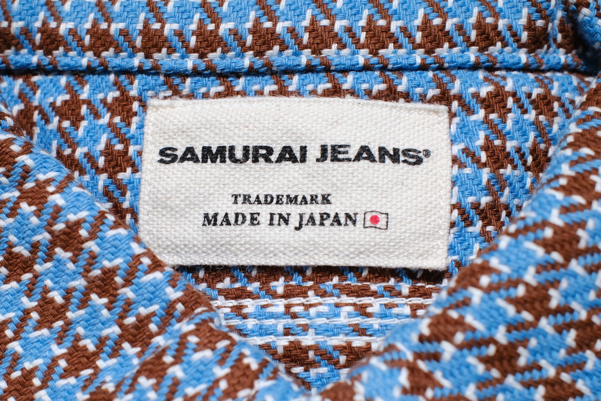 Samurai Indigo Dyed Heavyweight “Overseas Edition” Flannel Workshirt (Cheese Brown)