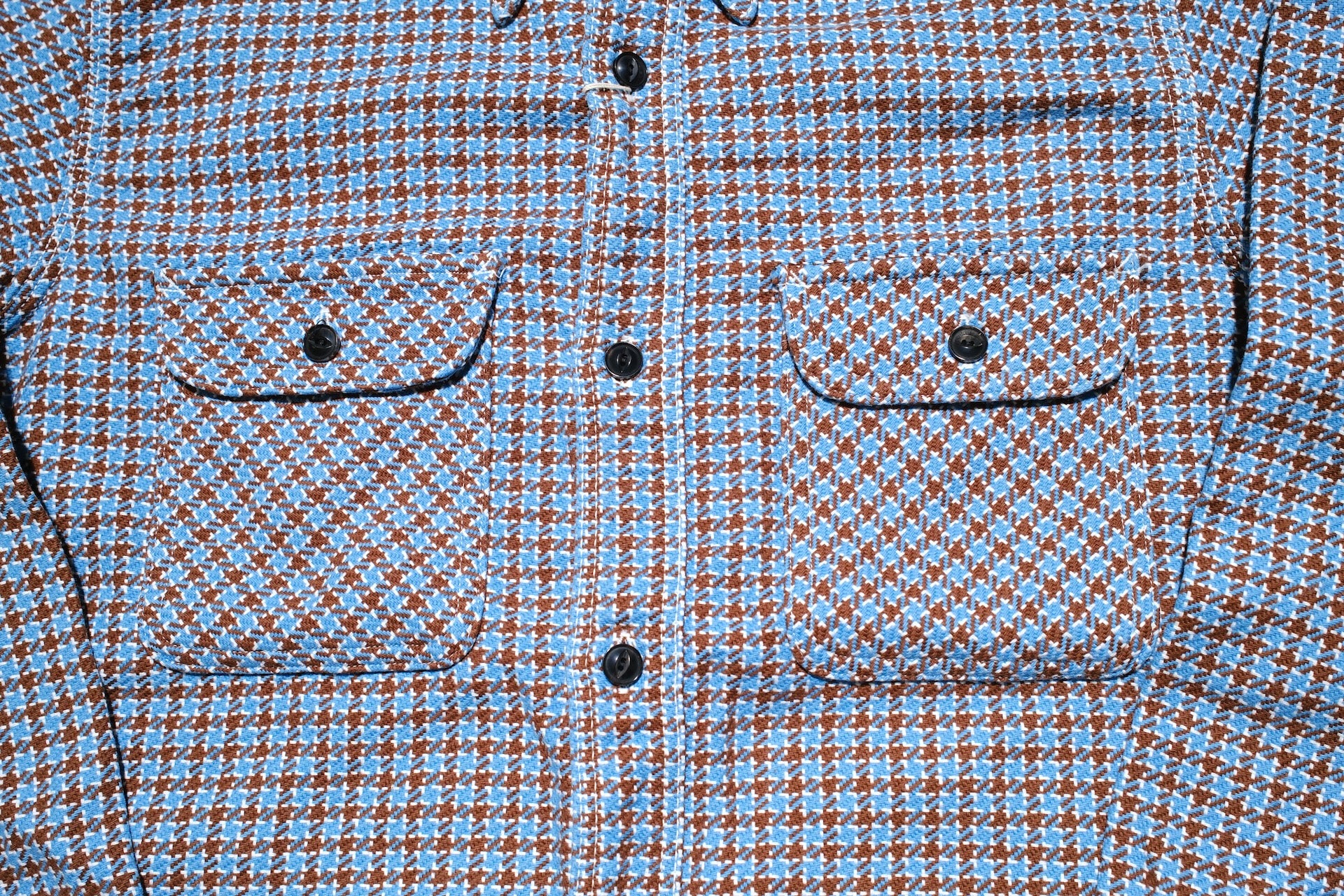 Samurai Indigo Dyed Heavyweight “Overseas Edition” Flannel Workshirt (Cheese Brown)