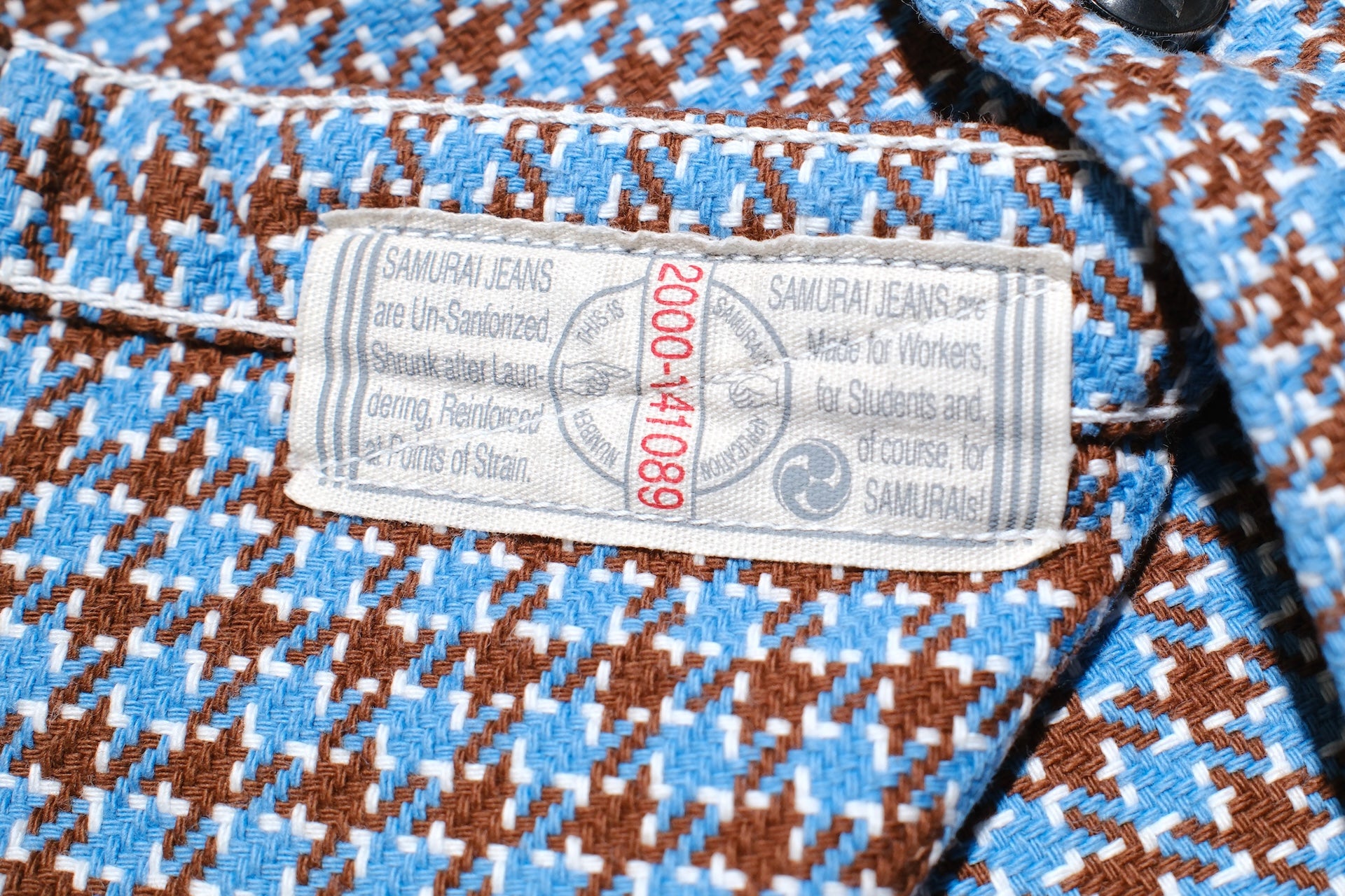 Samurai Indigo Dyed Heavyweight “Overseas Edition” Flannel Workshirt (Cheese Brown)