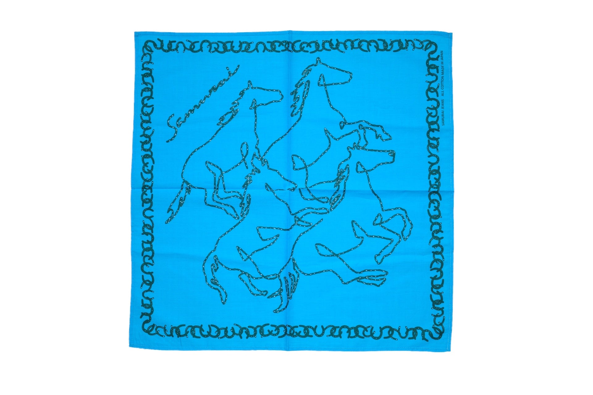 Samurai “Chains of Horses” Bandana  (Turquoise)