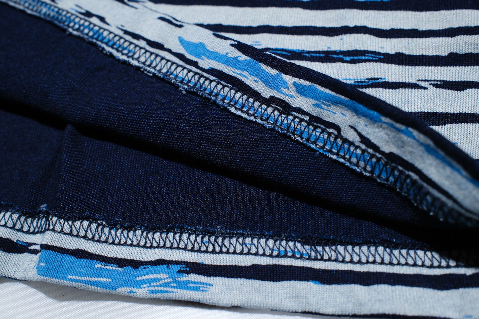 Samurai 6oz Indigo Dyed “Aizome Drift” L/S Border Tee