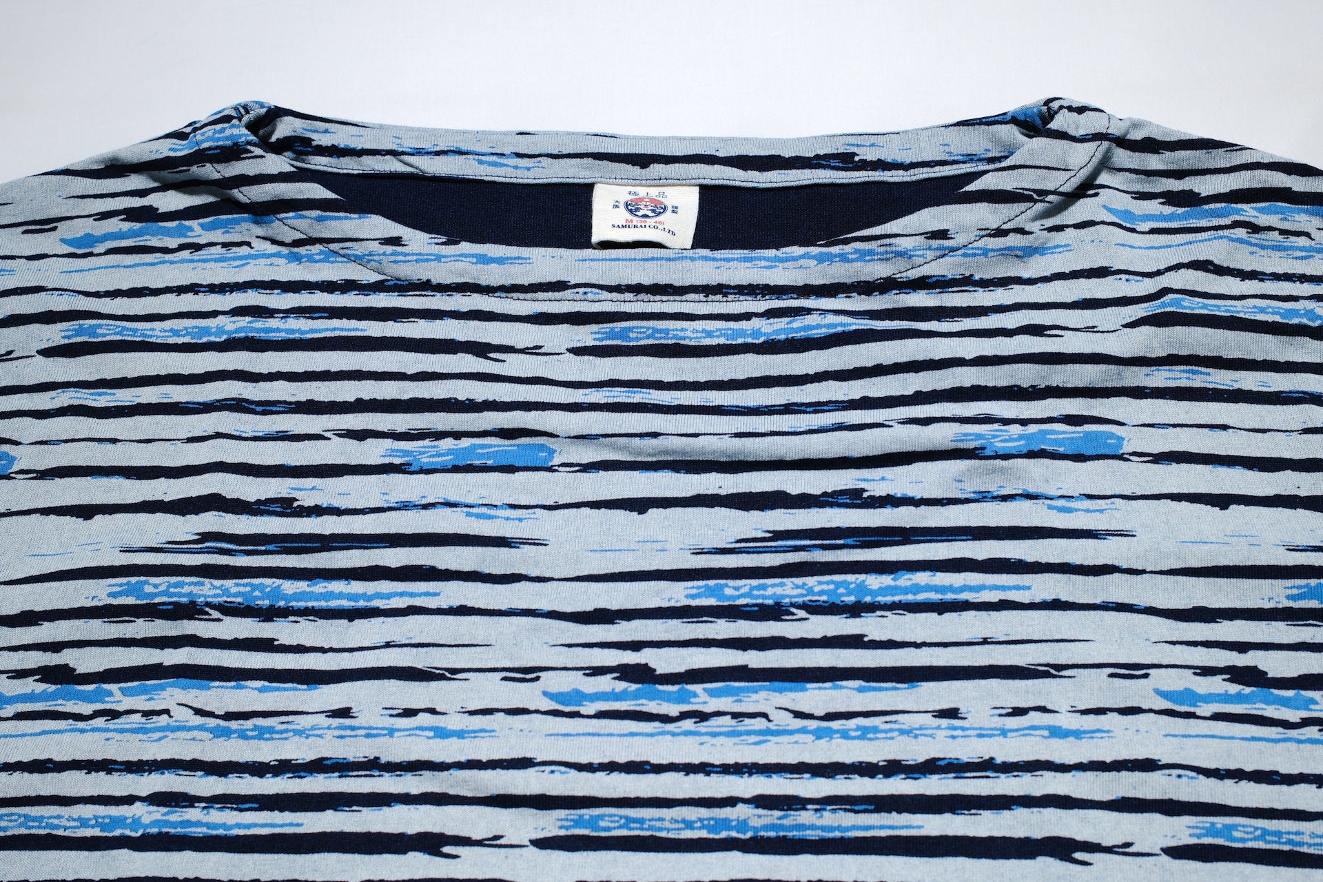 Samurai 6oz Indigo Dyed “Aizome Drift” L/S Border Tee