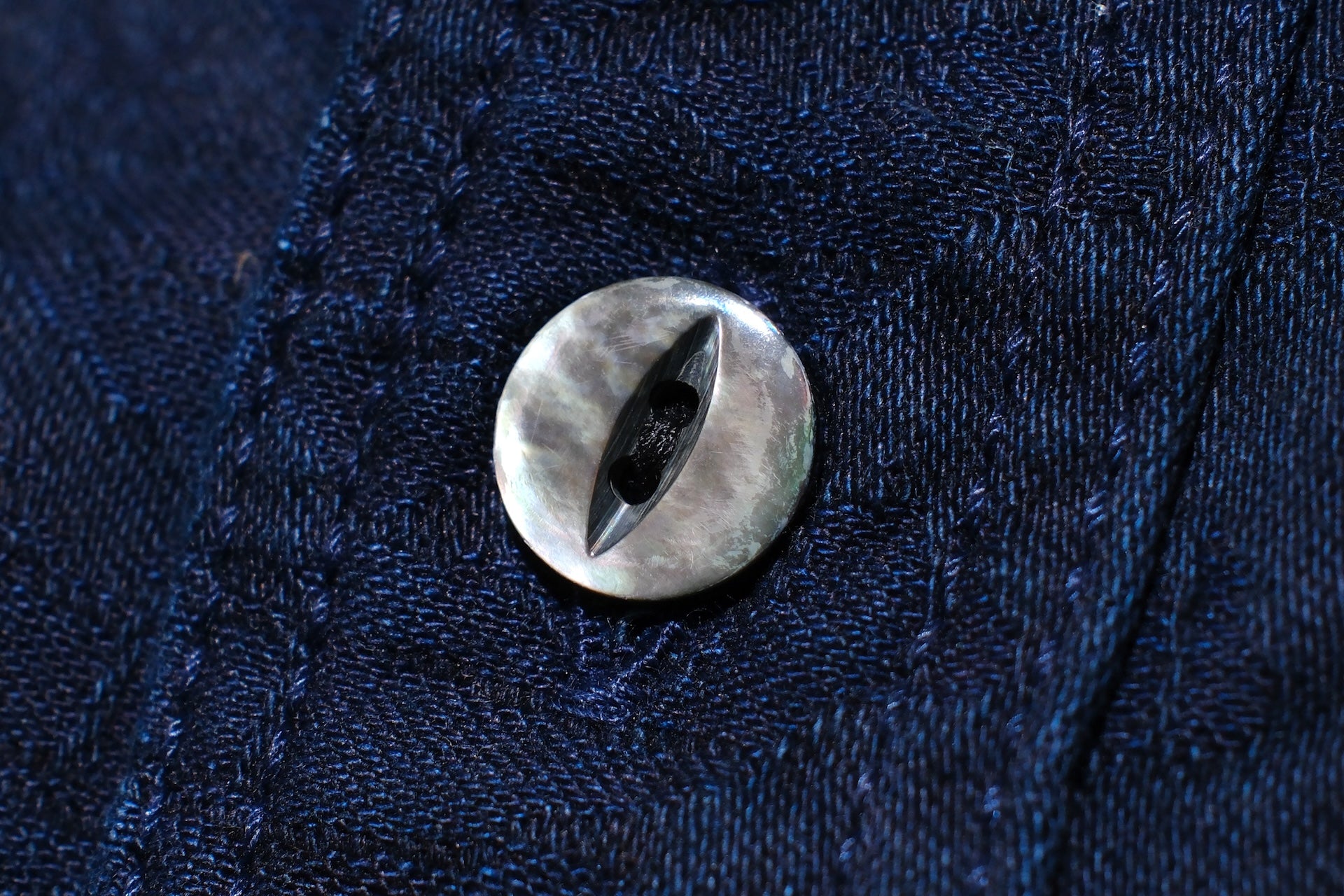 Samurai Indigo Dyed “Sengen Blossom” Jacquard Oxford Shirt (Overseas Edition)