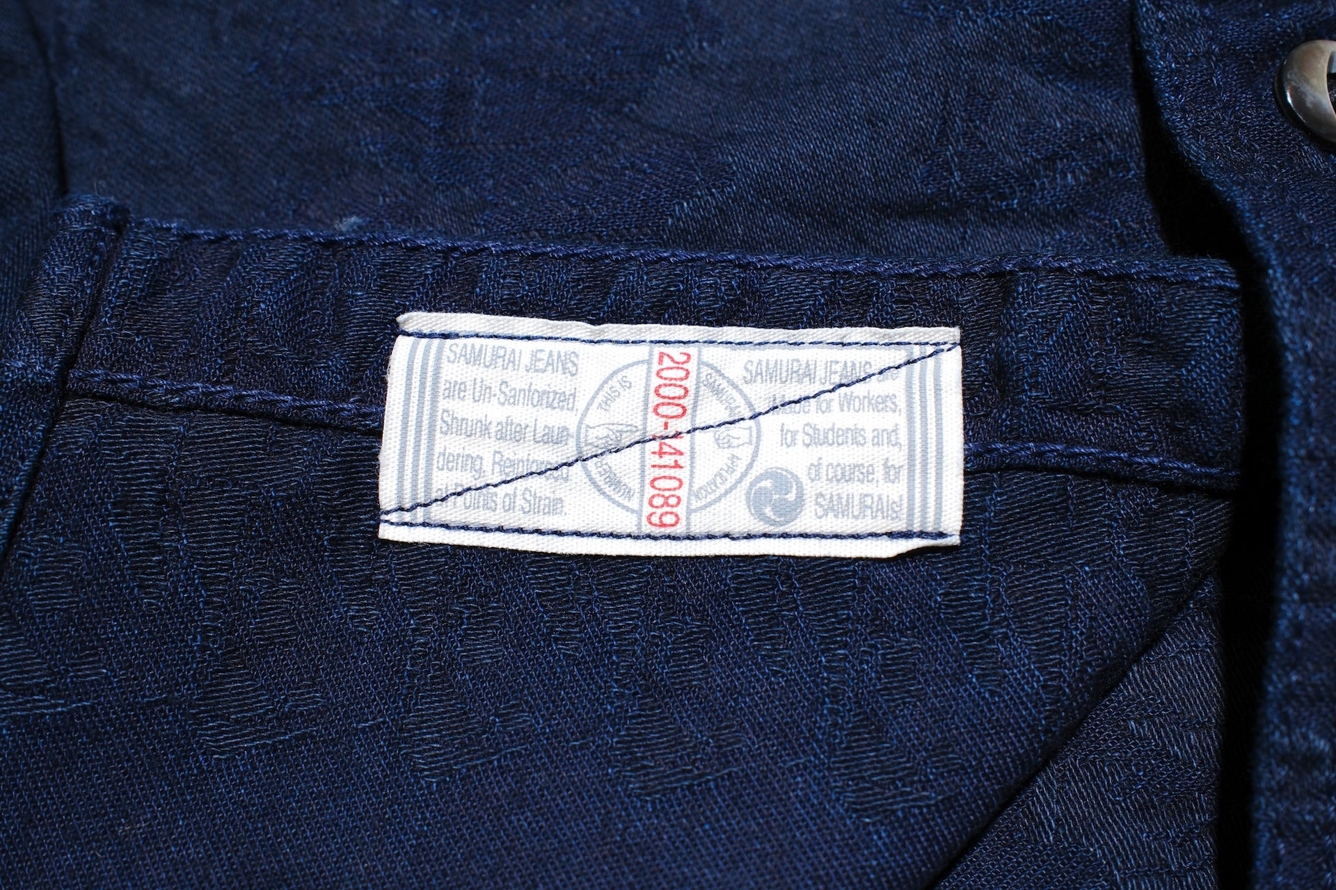 Samurai Indigo Dyed “Sengen Blossom” Jacquard Oxford Shirt (Overseas Edition)