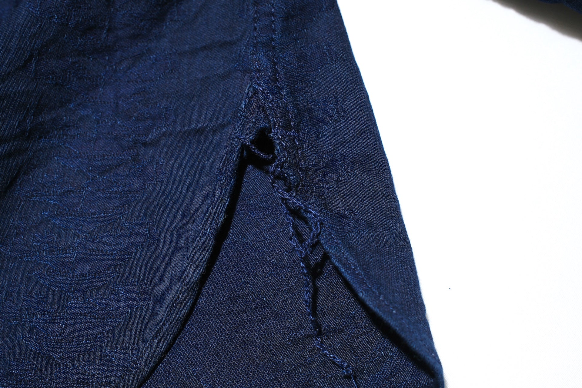 Samurai Indigo Dyed “Sengen Blossom” Jacquard Oxford Shirt (Overseas Edition)