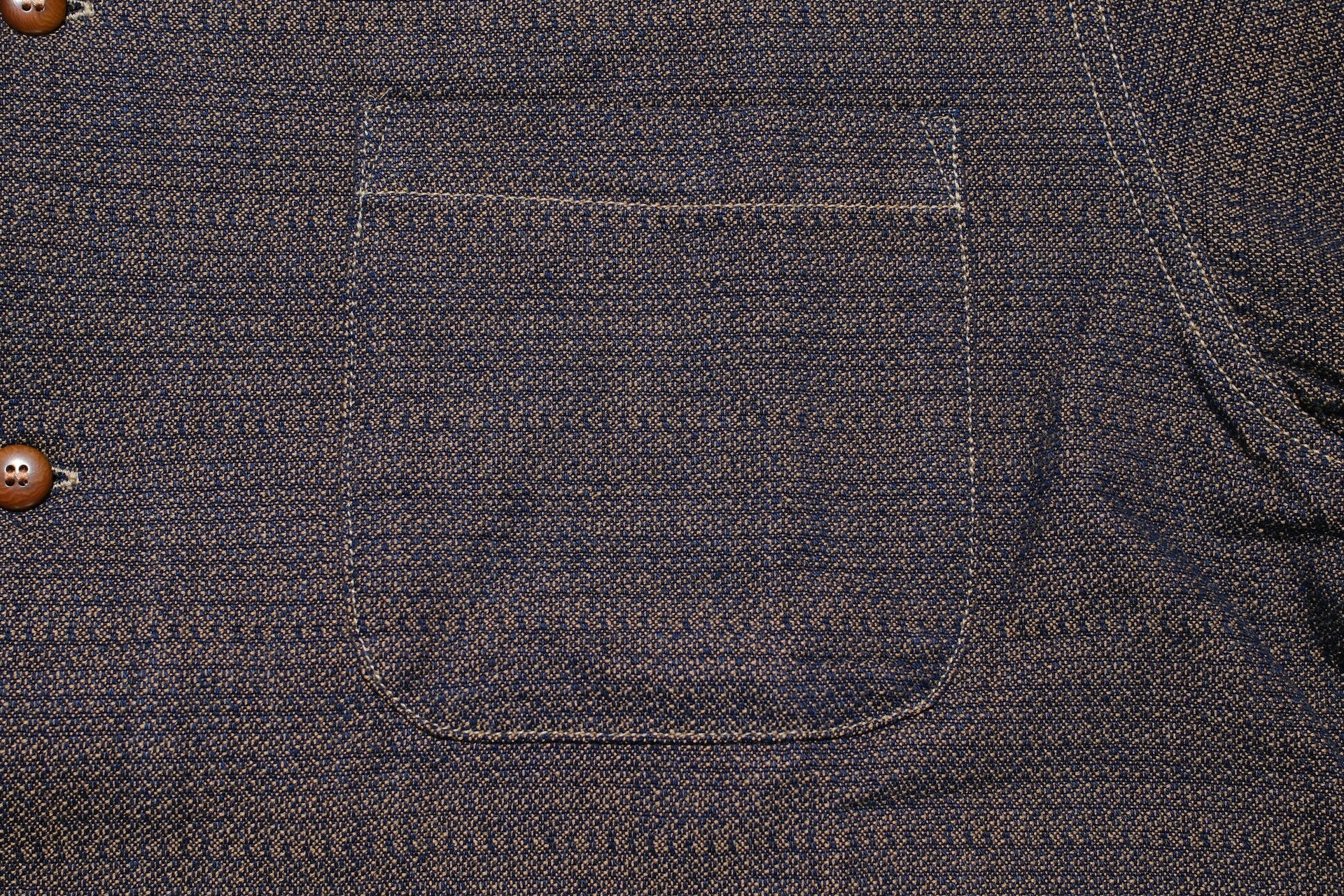 Samurai 10oz “Konako Ai-Madara” Sashiko S/S Open Collar Shirt