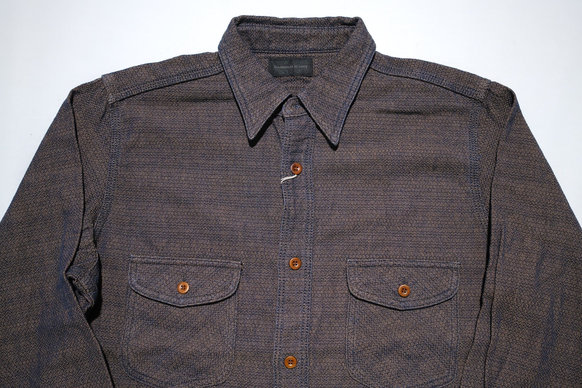 Samurai 10oz “Konako Ai-Madara” Sashiko “Overseas Edition” Work Shirt