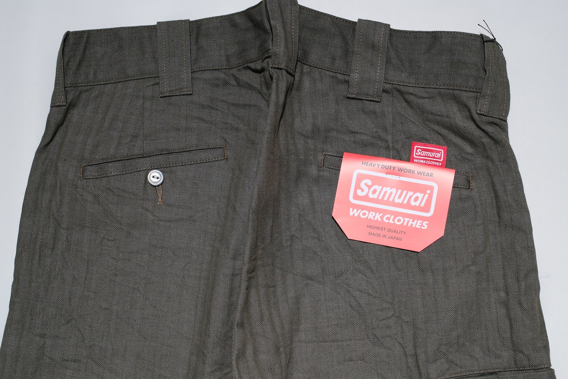 Samurai 13oz HBT Denim Double-Knee Work Pants (Olive)