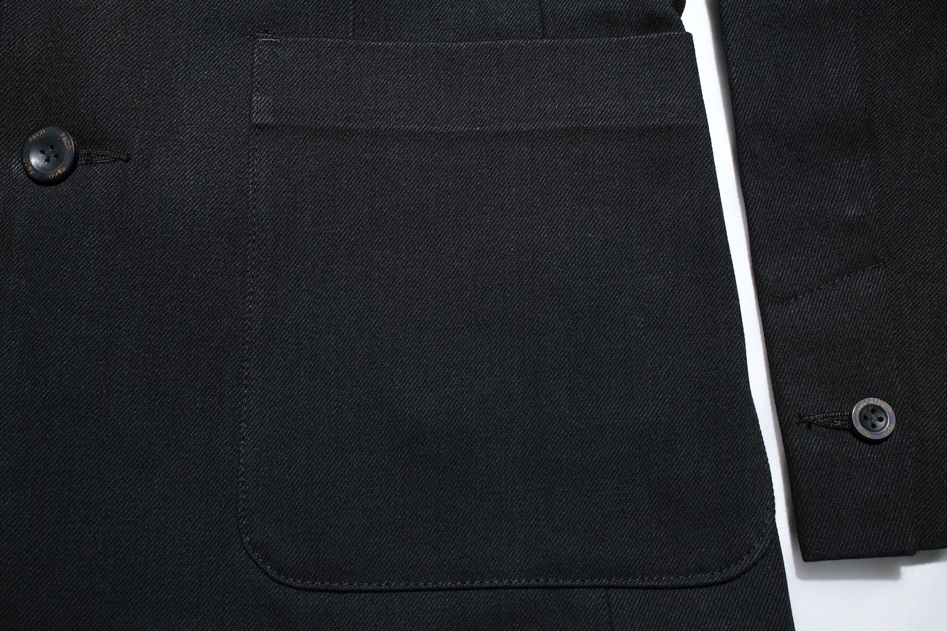 Sugar & Co. “Ivy Senior” 13.5oz Denim Tailored Blazer (Solid Black)