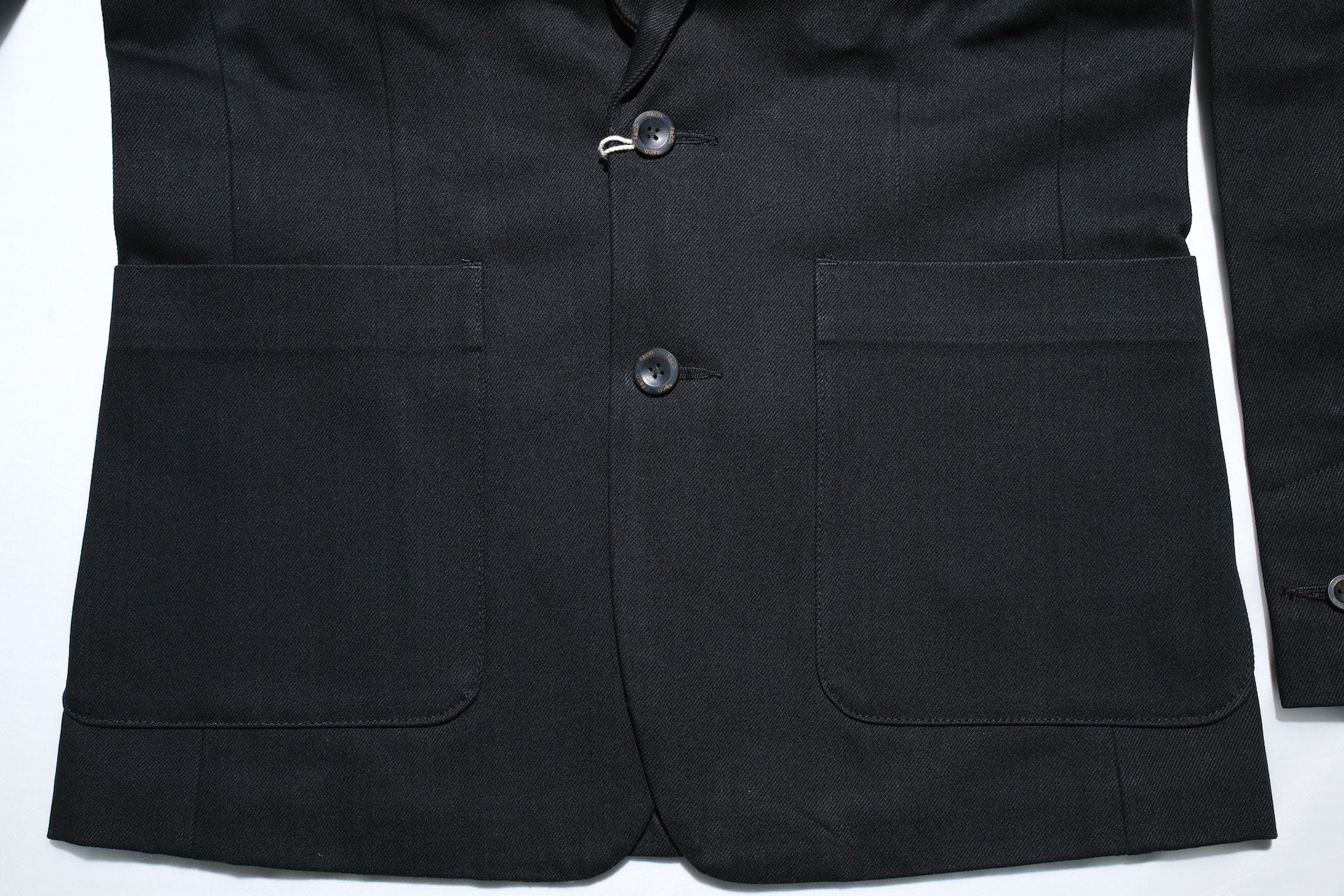 Sugar & Co. “Ivy Senior” 13.5oz Denim Tailored Blazer (Solid Black)