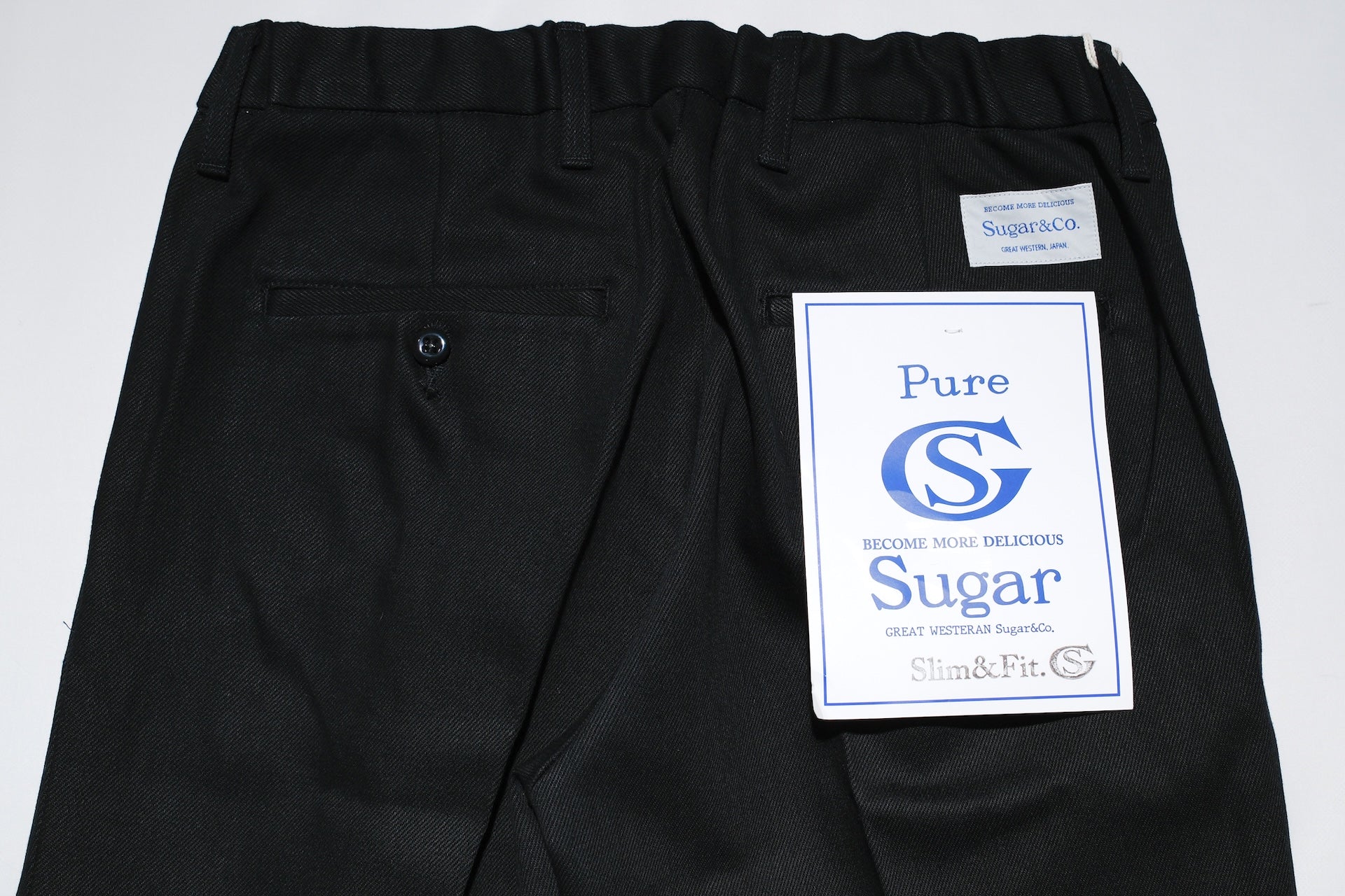 Sugar & Co. “Ivy Senior” 13.5oz Slim-fit Denim Trousers (Solid Black)