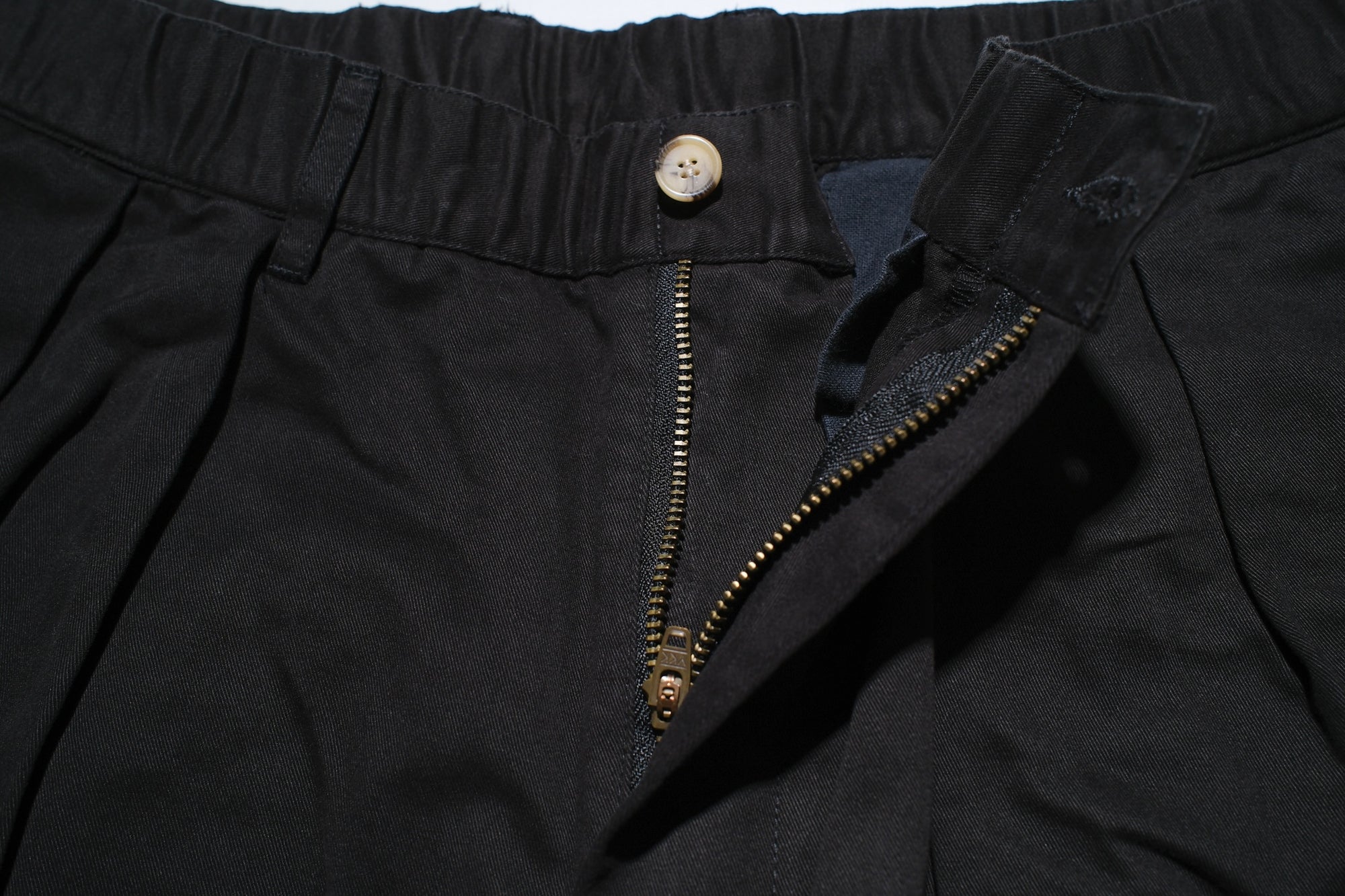Sugar & Co. “Ivy Senior” Moleskin Loose-Straight Chino Trousers (Black)