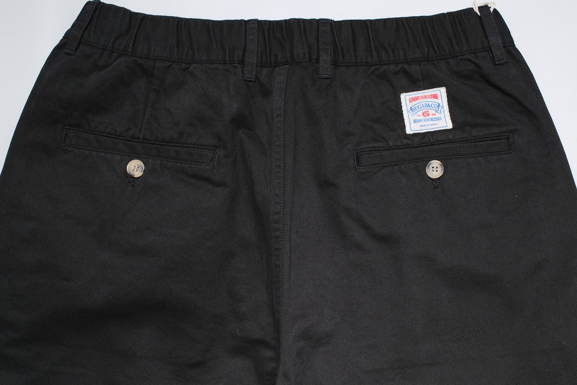Sugar & Co. “Ivy Senior” Moleskin Loose-Straight Chino Trousers (Black)