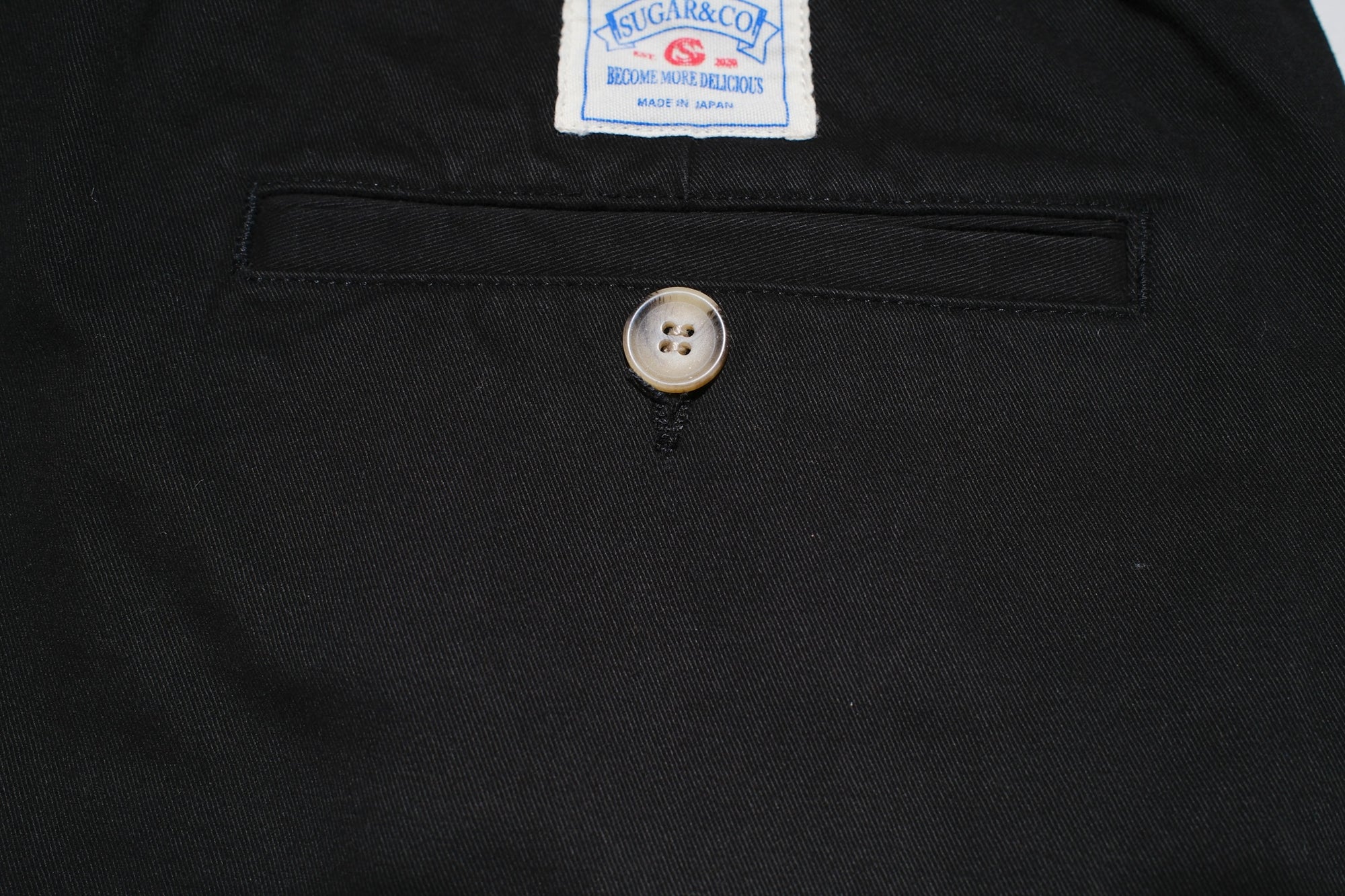 Sugar & Co. “Ivy Senior” Moleskin Loose-Straight Chino Trousers (Black)