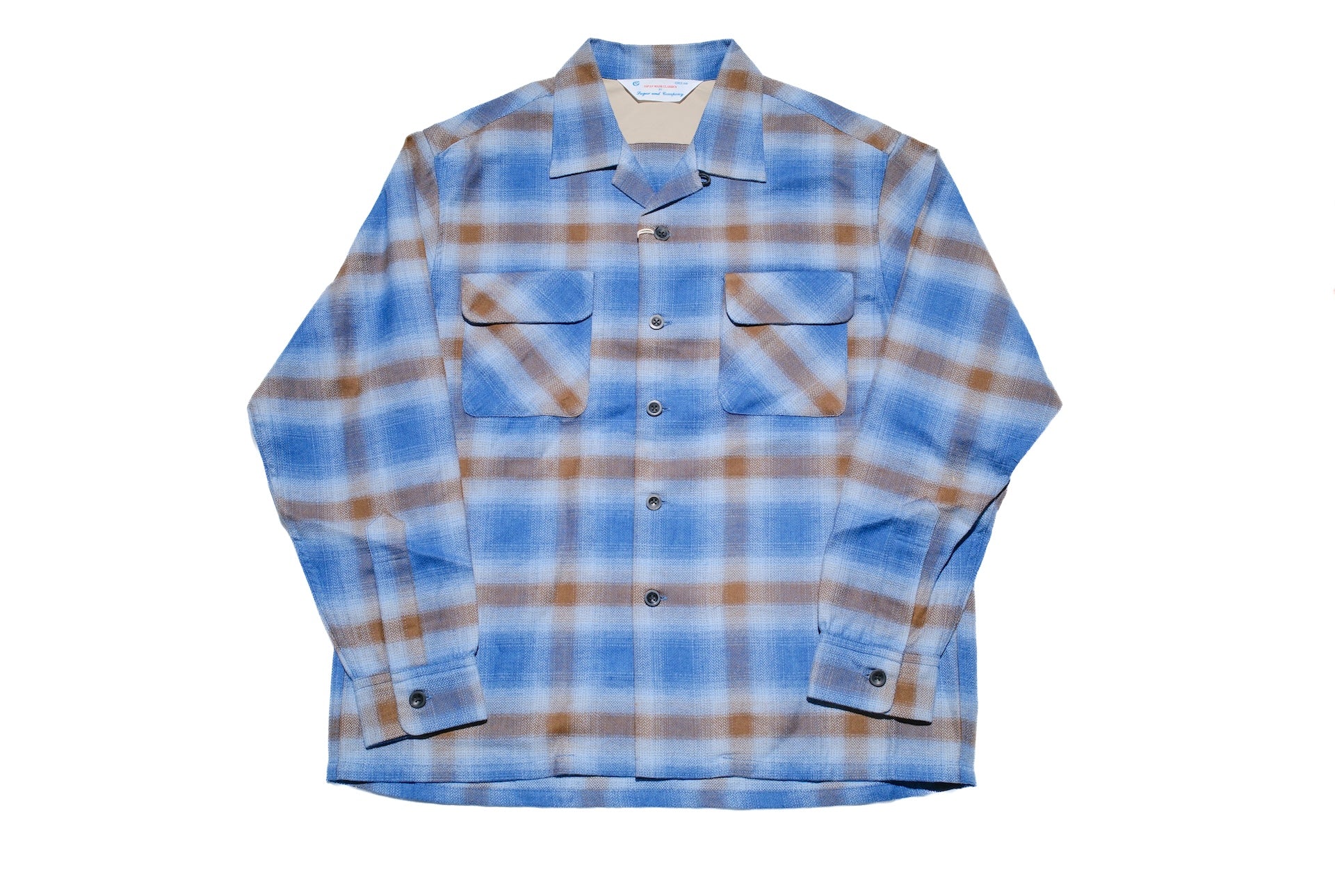 Sugar & Co. Medium-Weight Cotton Flannel L/S Open Collar Shirt (Dusty Blue)