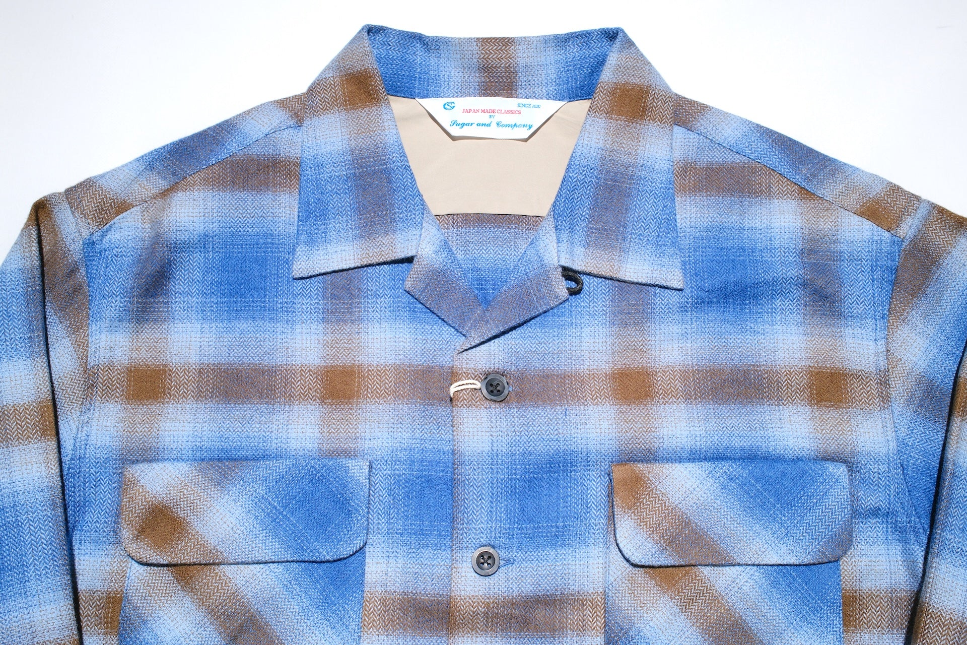 Sugar & Co. Medium-Weight Cotton Flannel L/S Open Collar Shirt (Dusty Blue)