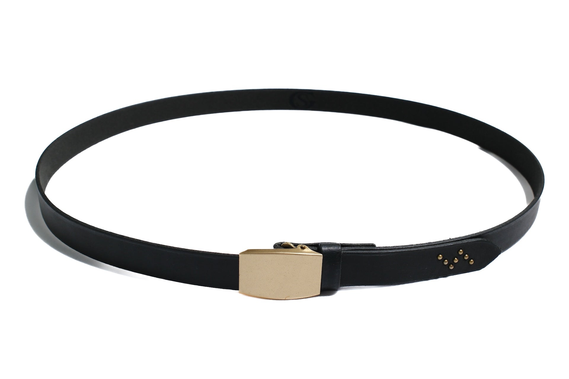 Sugar & Co. “Ivy Senior” Narrow Cowhide Belt  (Jet Black)