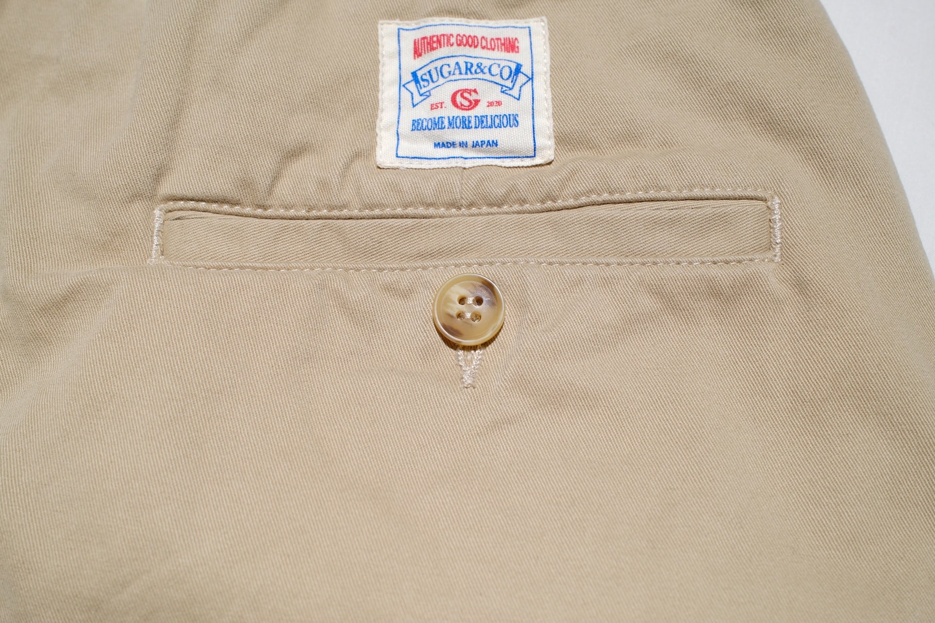 Sugar & Co. “Ivy Senior” Moleskin Loose-Straight Chino Trousers (Beige)