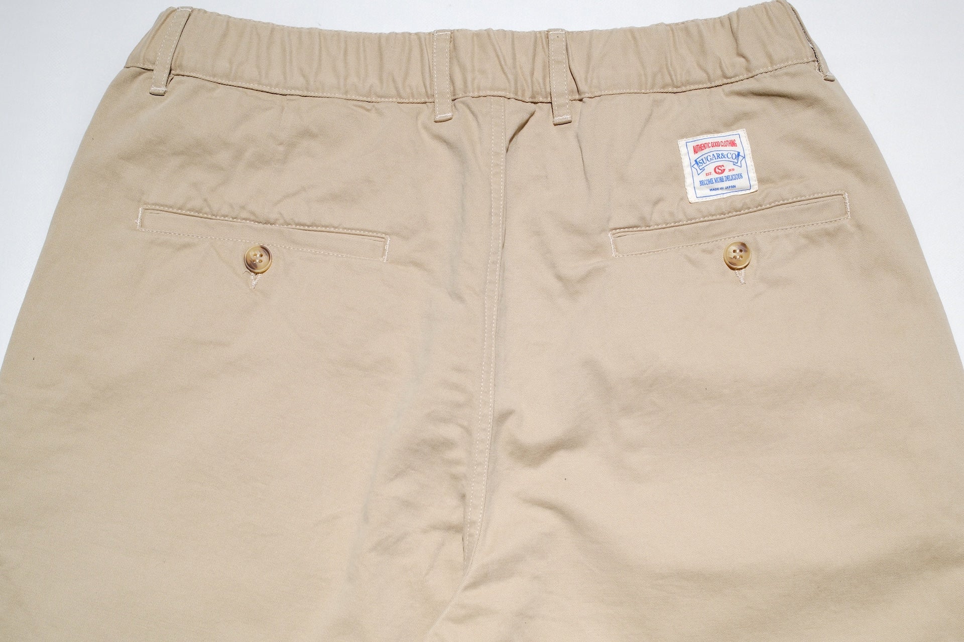 Sugar & Co. “Ivy Senior” Moleskin Loose-Straight Chino Trousers (Beige)