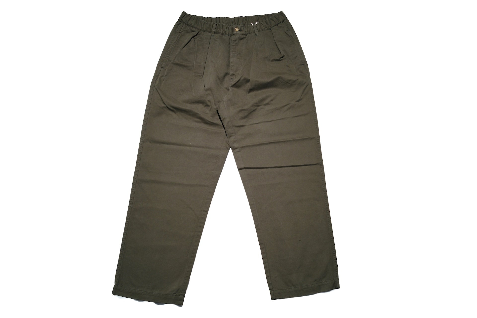 Sugar & Co. “Ivy Senior” Moleskin Loose-Straight Chino Trousers (Olive)