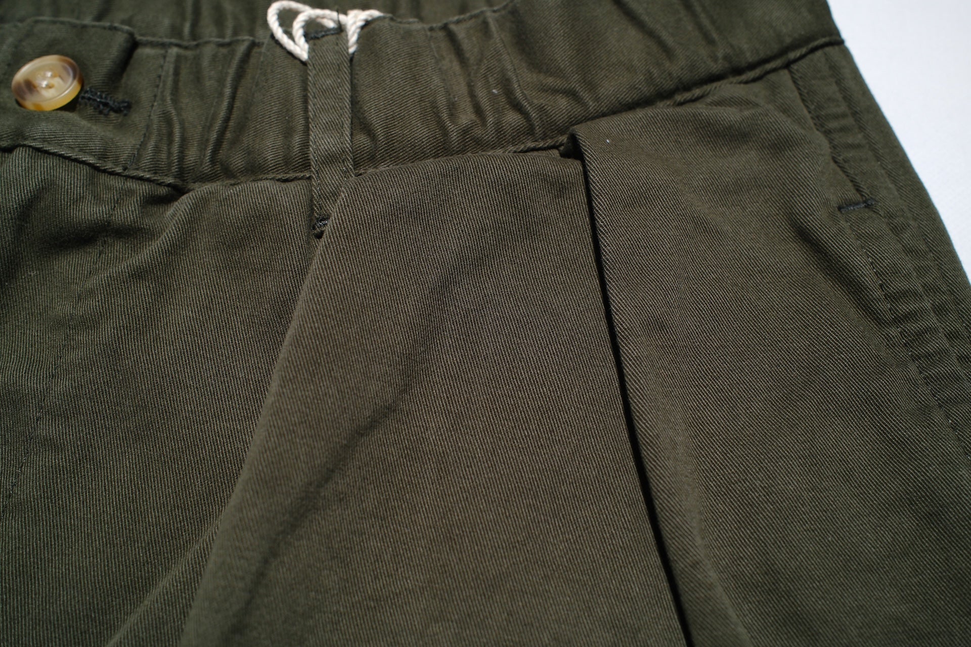 Sugar & Co. “Ivy Senior” Moleskin Loose-Straight Chino Trousers (Olive)