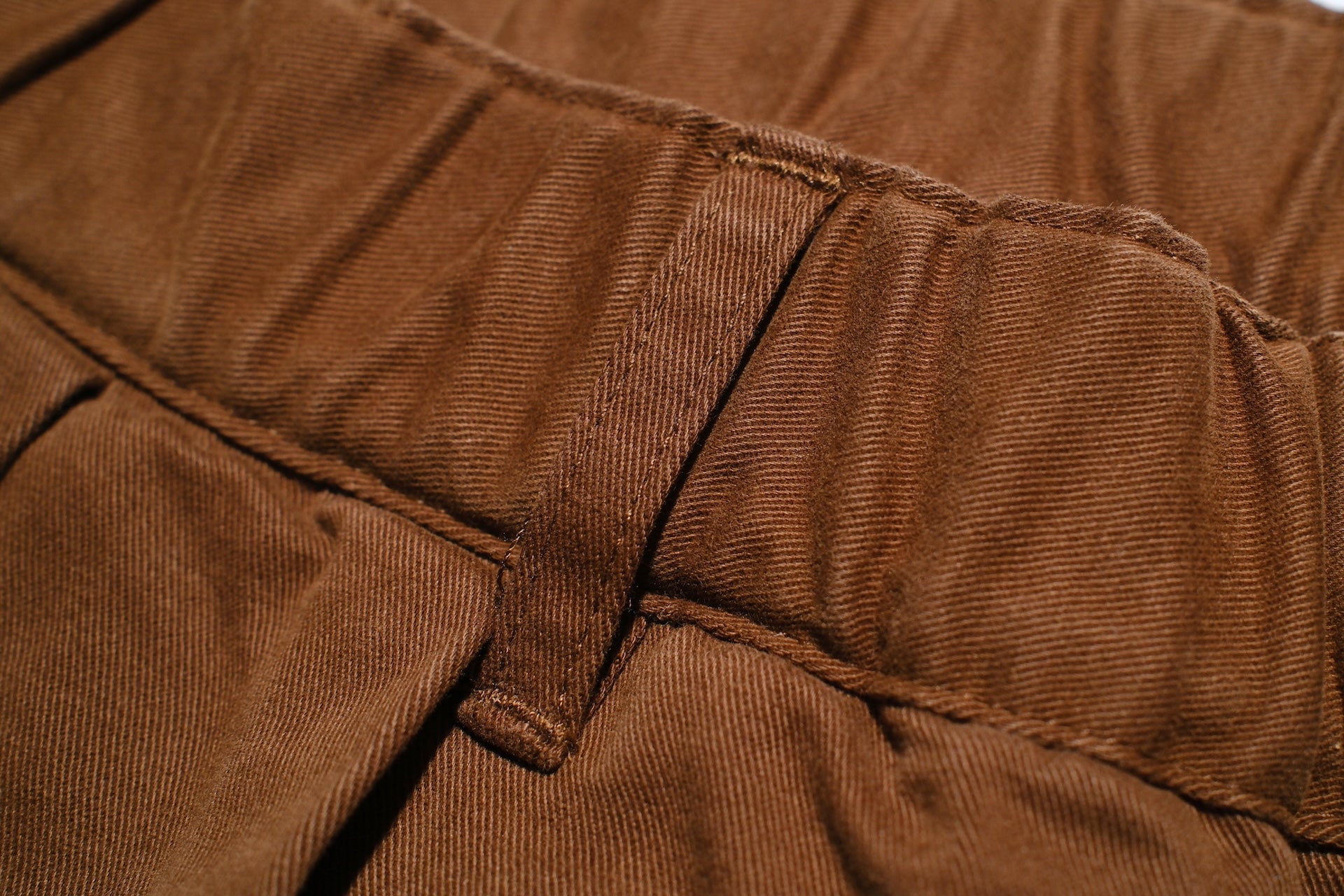 Sugar & Co. “Ivy Senior” Moleskin Loose-Straight Chino Trousers (Brown)