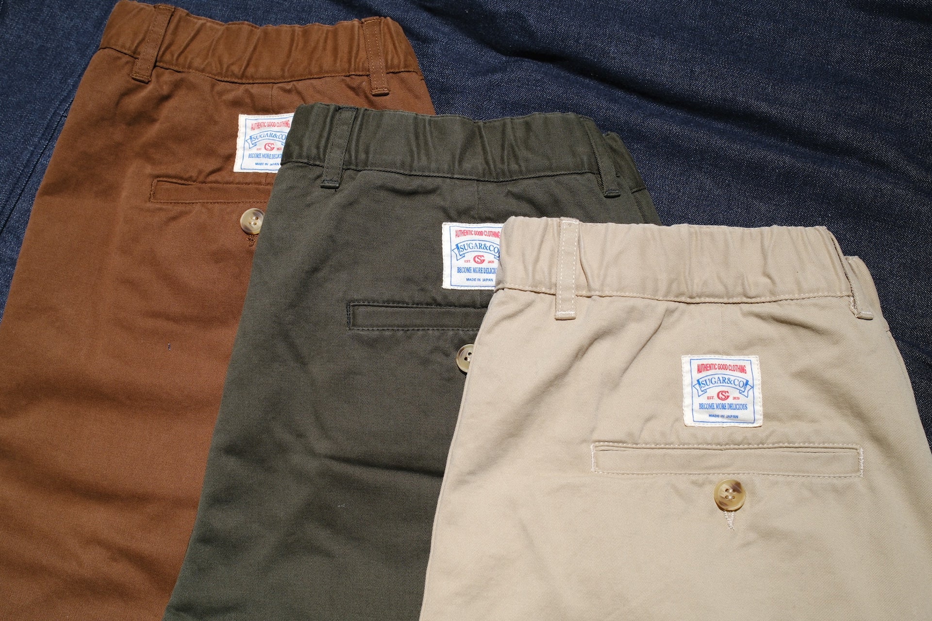 Sugar & Co. “Ivy Senior” Moleskin Loose-Straight Chino Trousers (Beige)