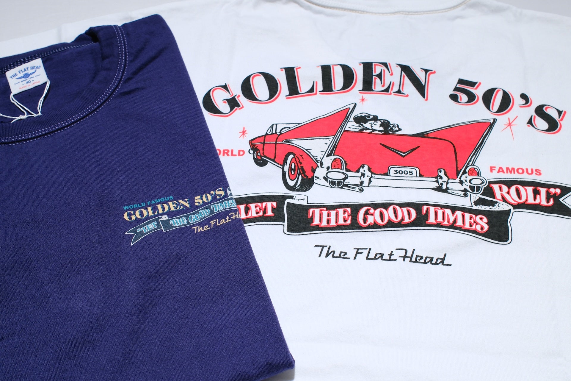 The Flat Head 9oz "Golden '50s" Loopwheeled Tee (Off White)