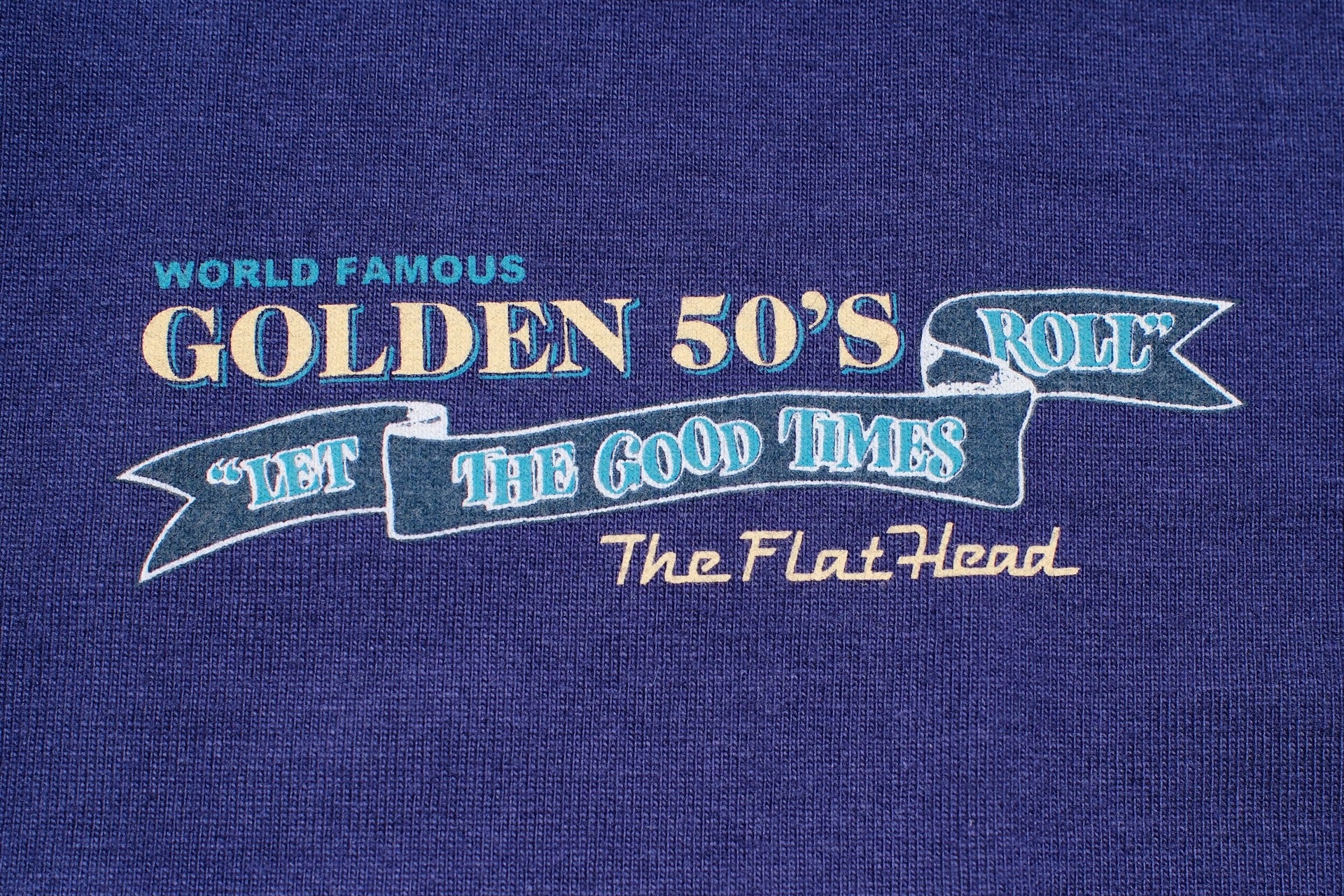 The Flat Head 9oz "Golden '50s" Loopwheeled Tee (Eggplant Navy)
