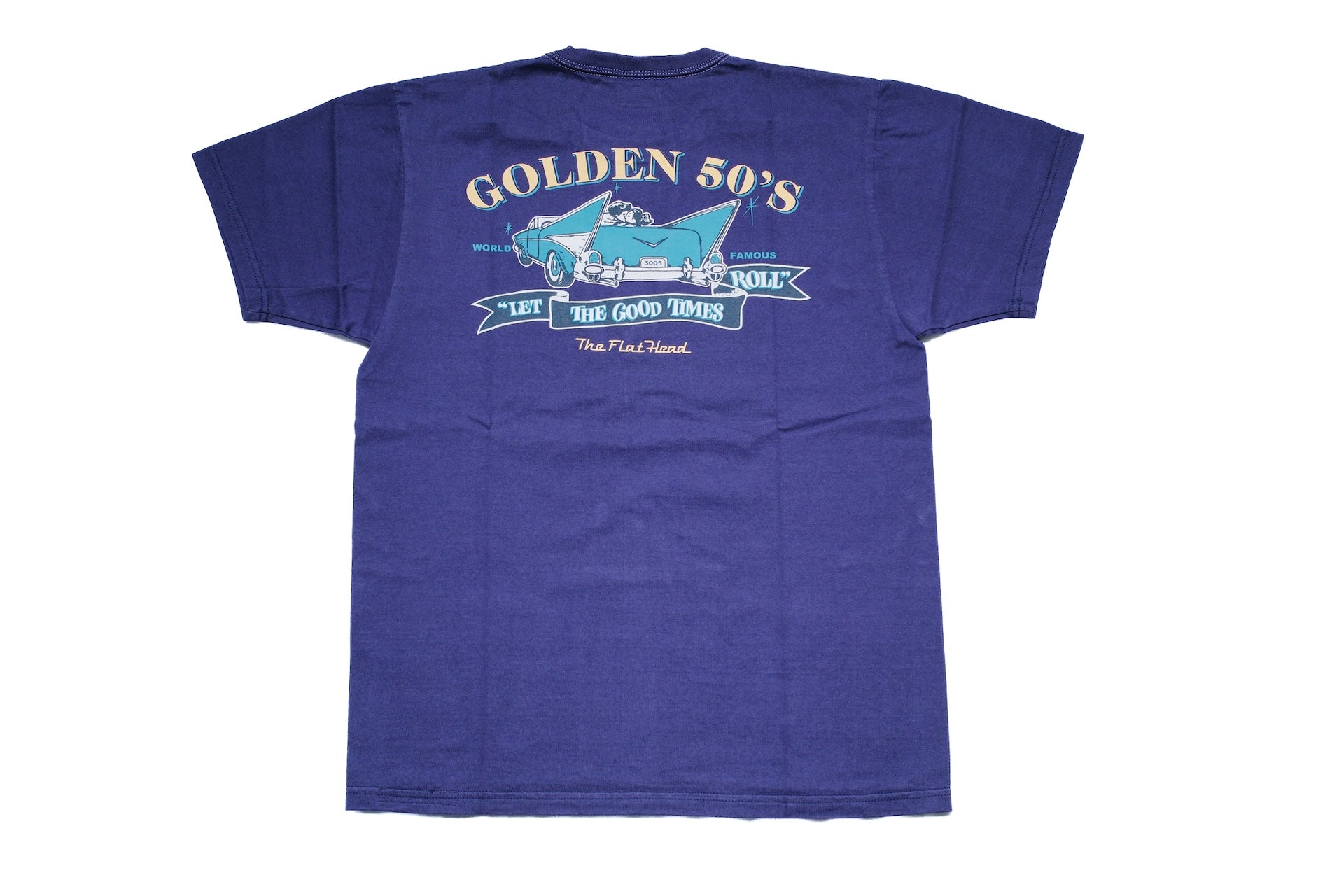The Flat Head 9oz "Golden '50s" Loopwheeled Tee (Eggplant Navy)