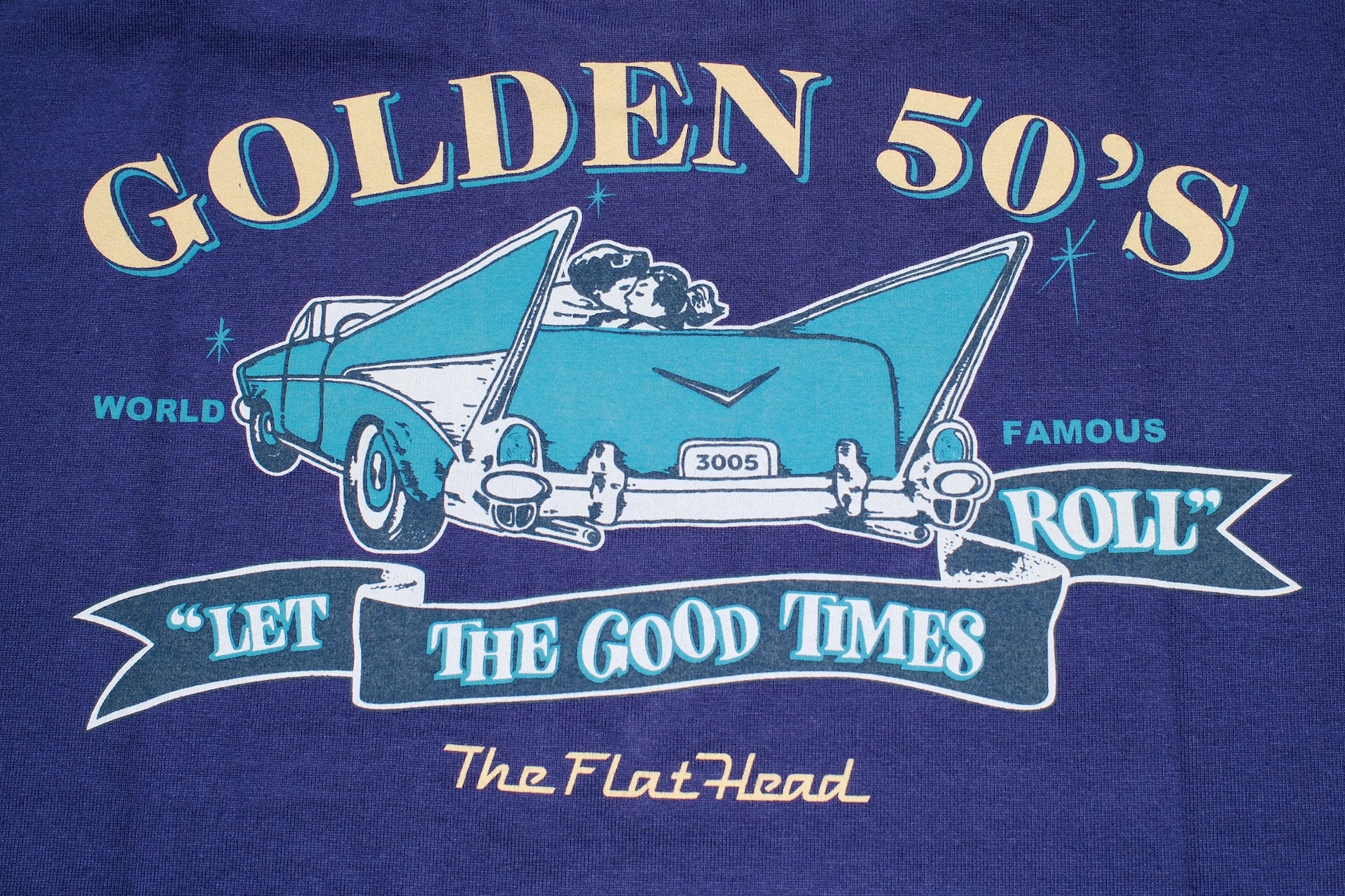 The Flat Head 9oz "Golden '50s" Loopwheeled Tee (Eggplant Navy)