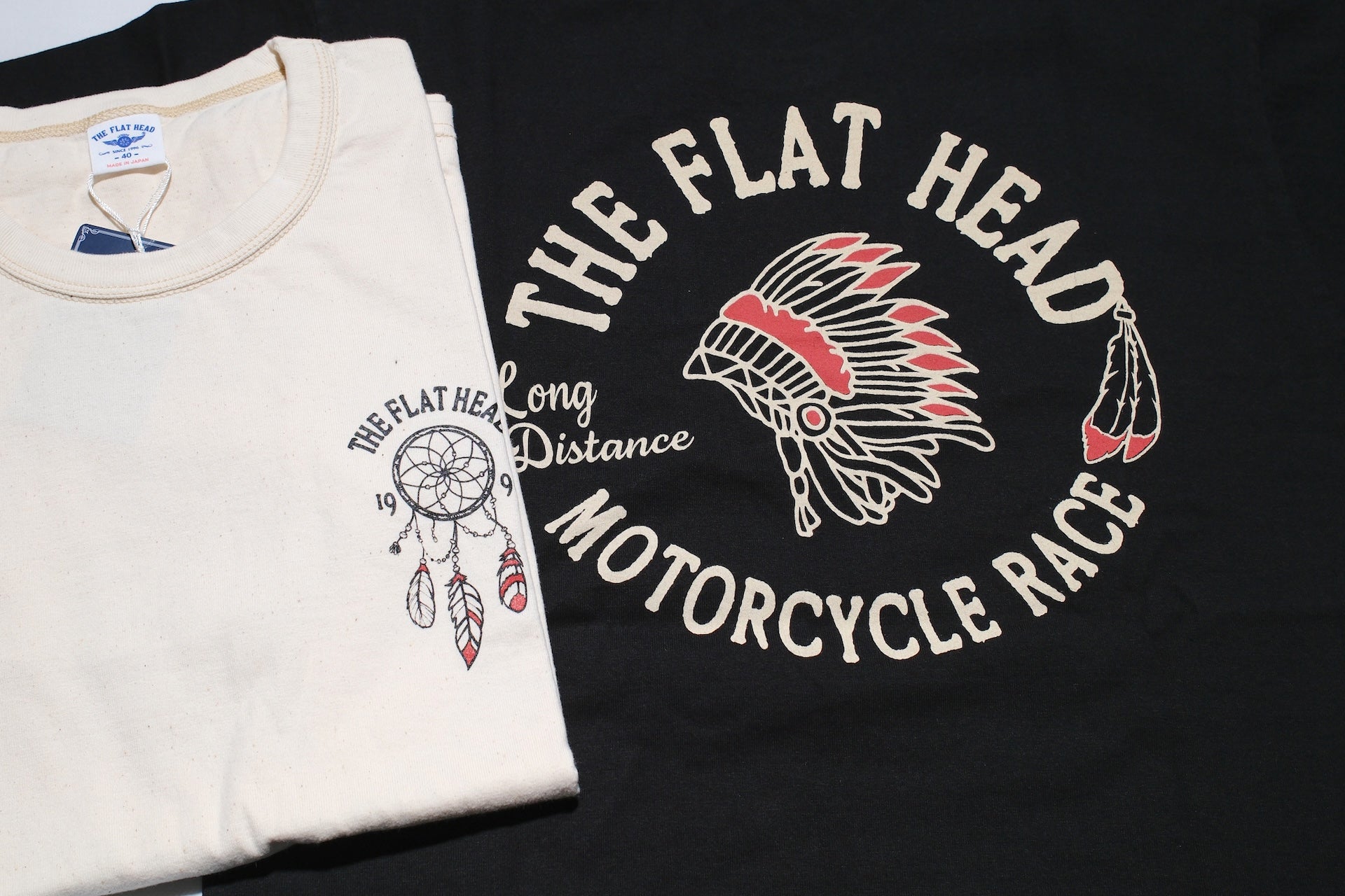 The Flat Head 9oz "Native American" Loopwheeled Tee (Natural Ivory)