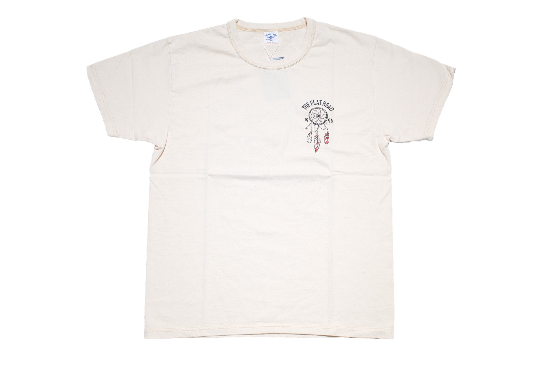 The Flat Head 9oz "Native American" Loopwheeled Tee (Natural Ivory)