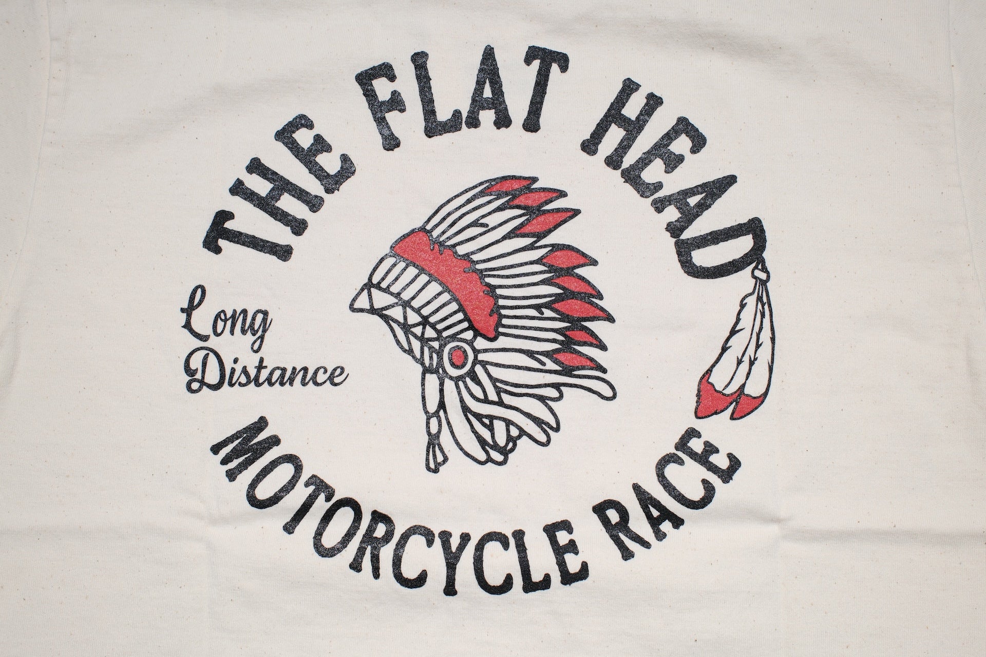 The Flat Head 9oz "Native American" Loopwheeled Tee (Natural Ivory)